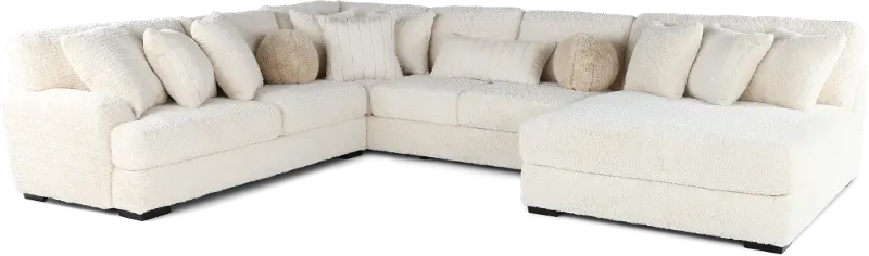 Hendrix Ivory 3 Piece Sectional with Double Chaise
