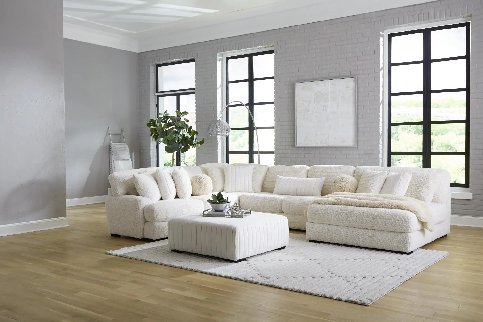 Hendrix Ivory 3 Piece Sectional with Double Chaise-2
