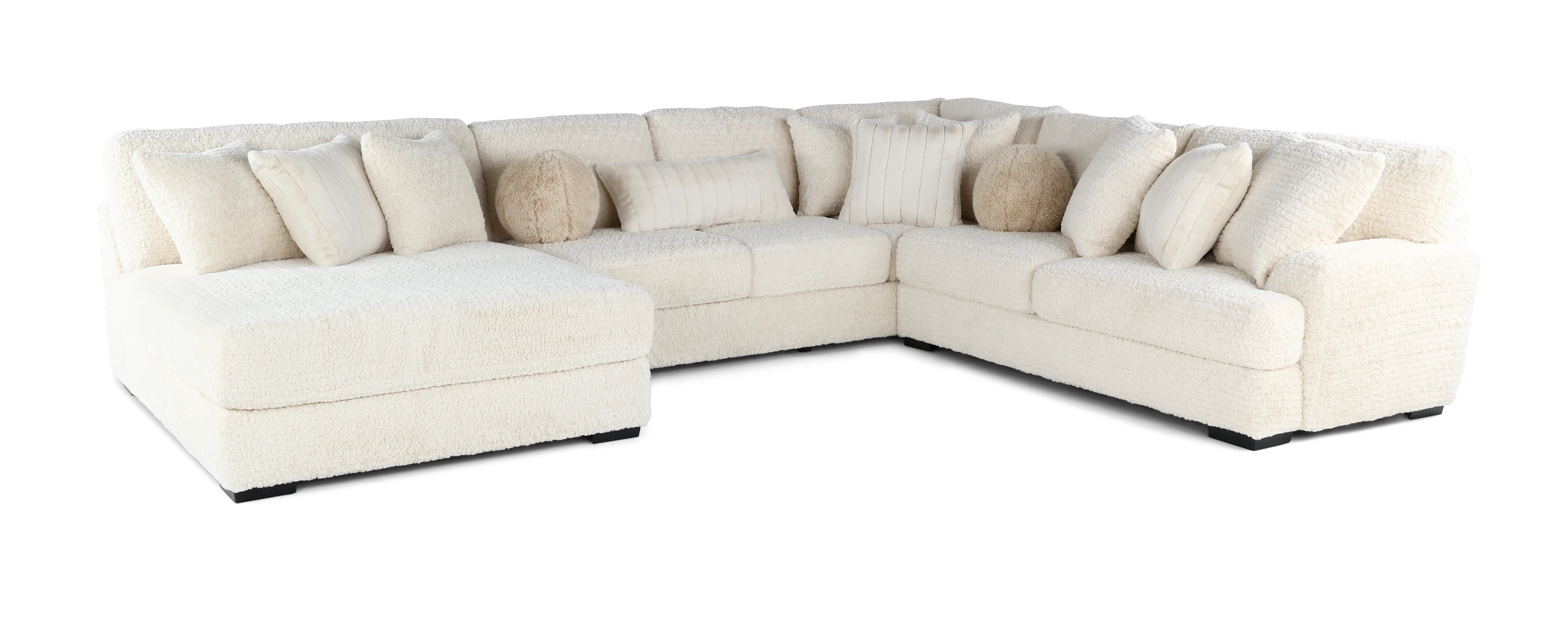Hendrix Ivory 3 Piece Sectional with Double Chaise-1