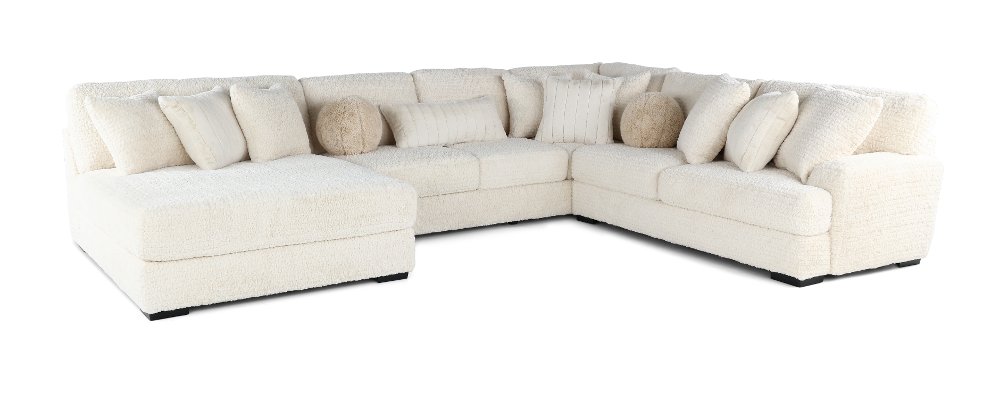 Hendrix Ivory 3 Piece Sectional with Double Chaise