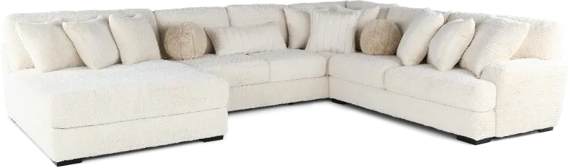 Hendrix Ivory 3 Piece Sectional with Double Chaise