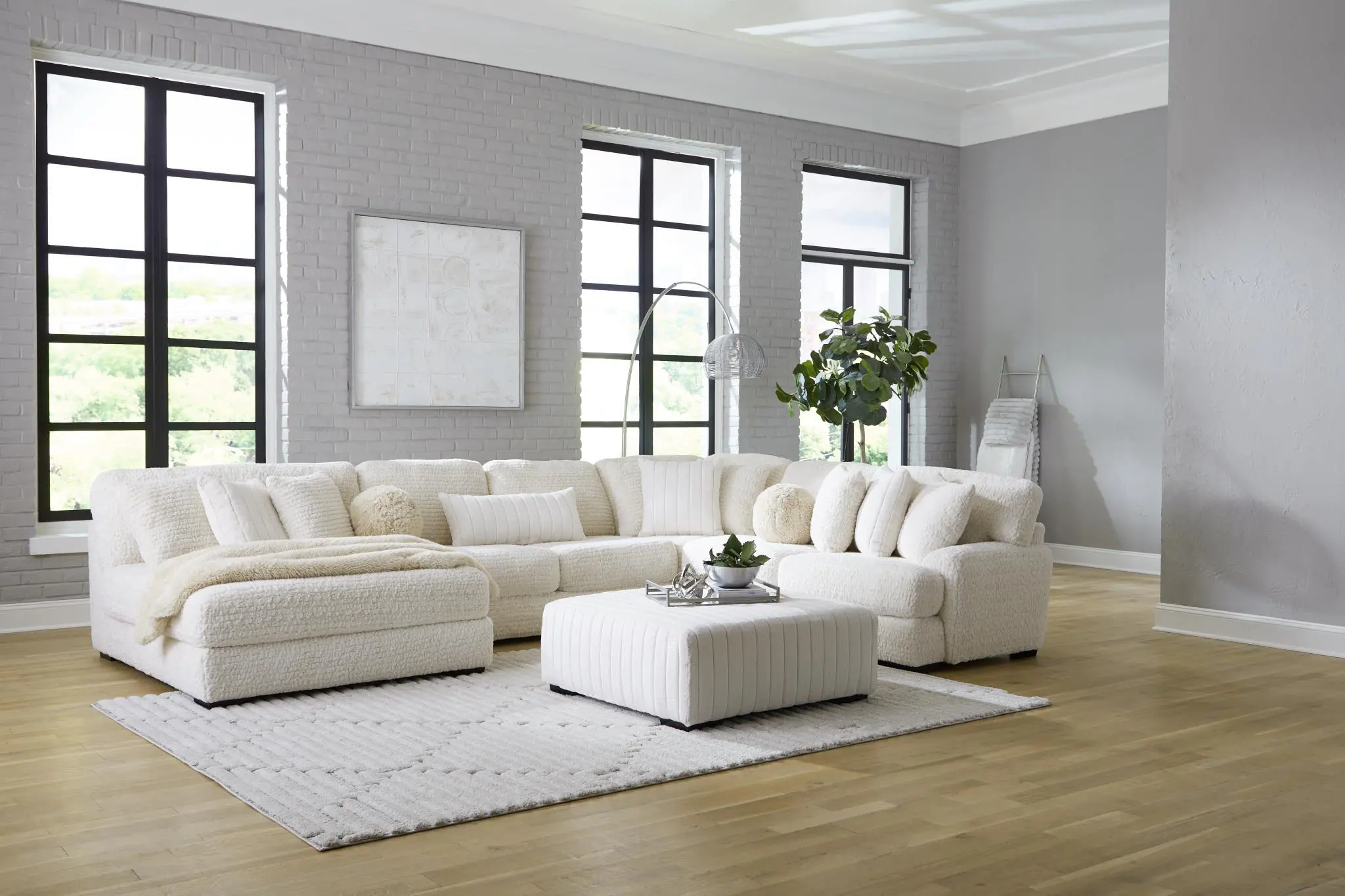 Hendrix Ivory 3 Piece Sectional with Double Chaise-2