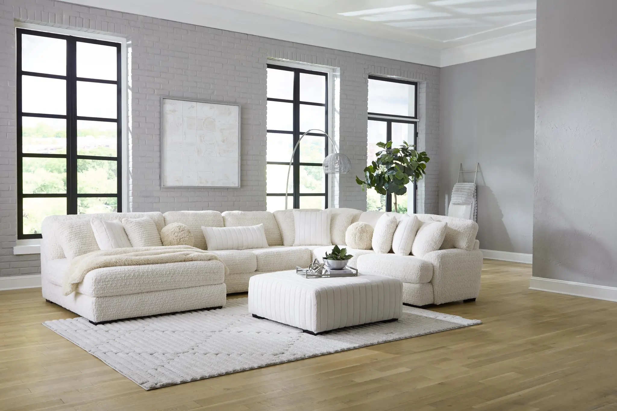 Hendrix Ivory 3 Piece Sectional with Double Chaise-2