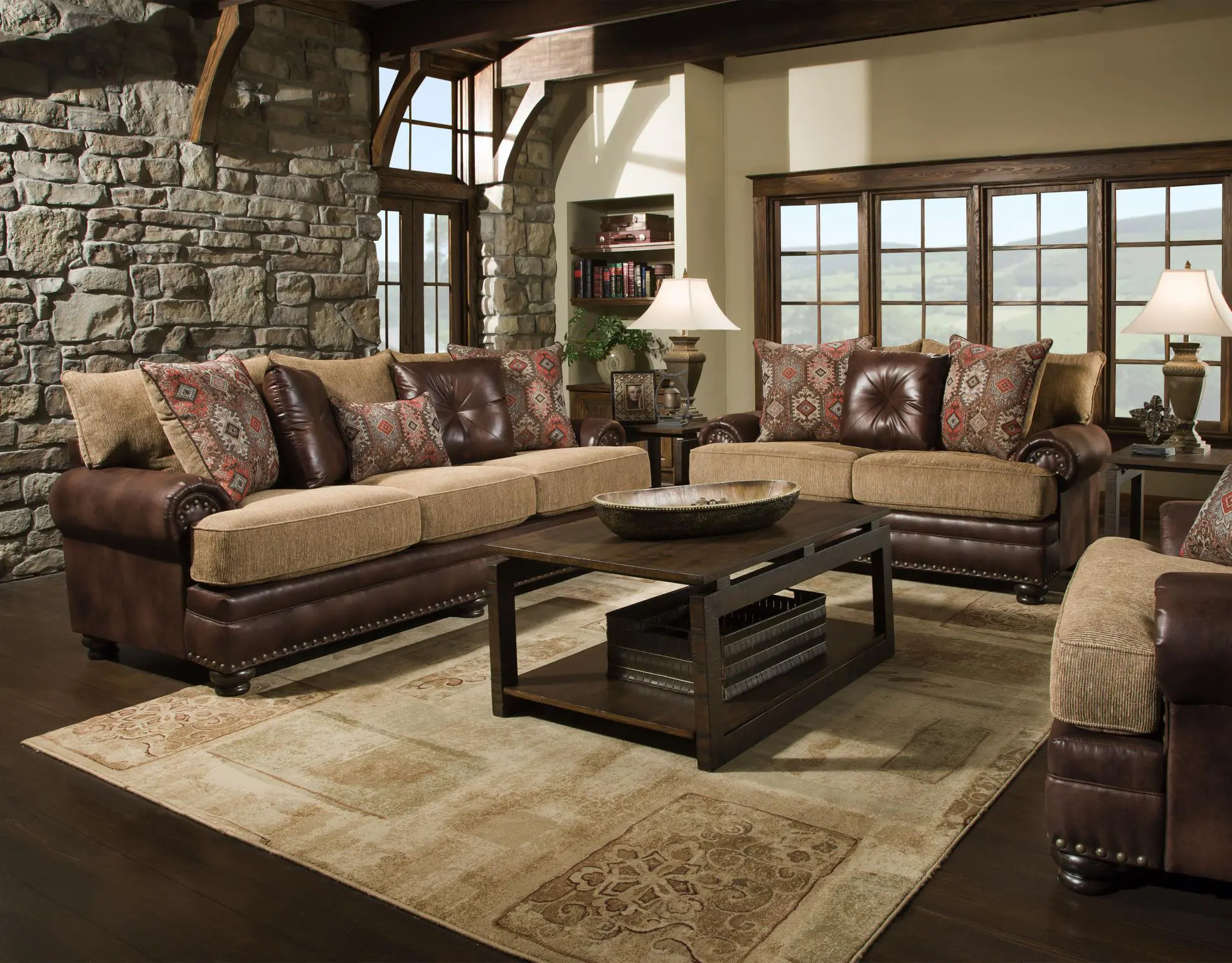 Laramie Two-Tone Brown Sofa-2