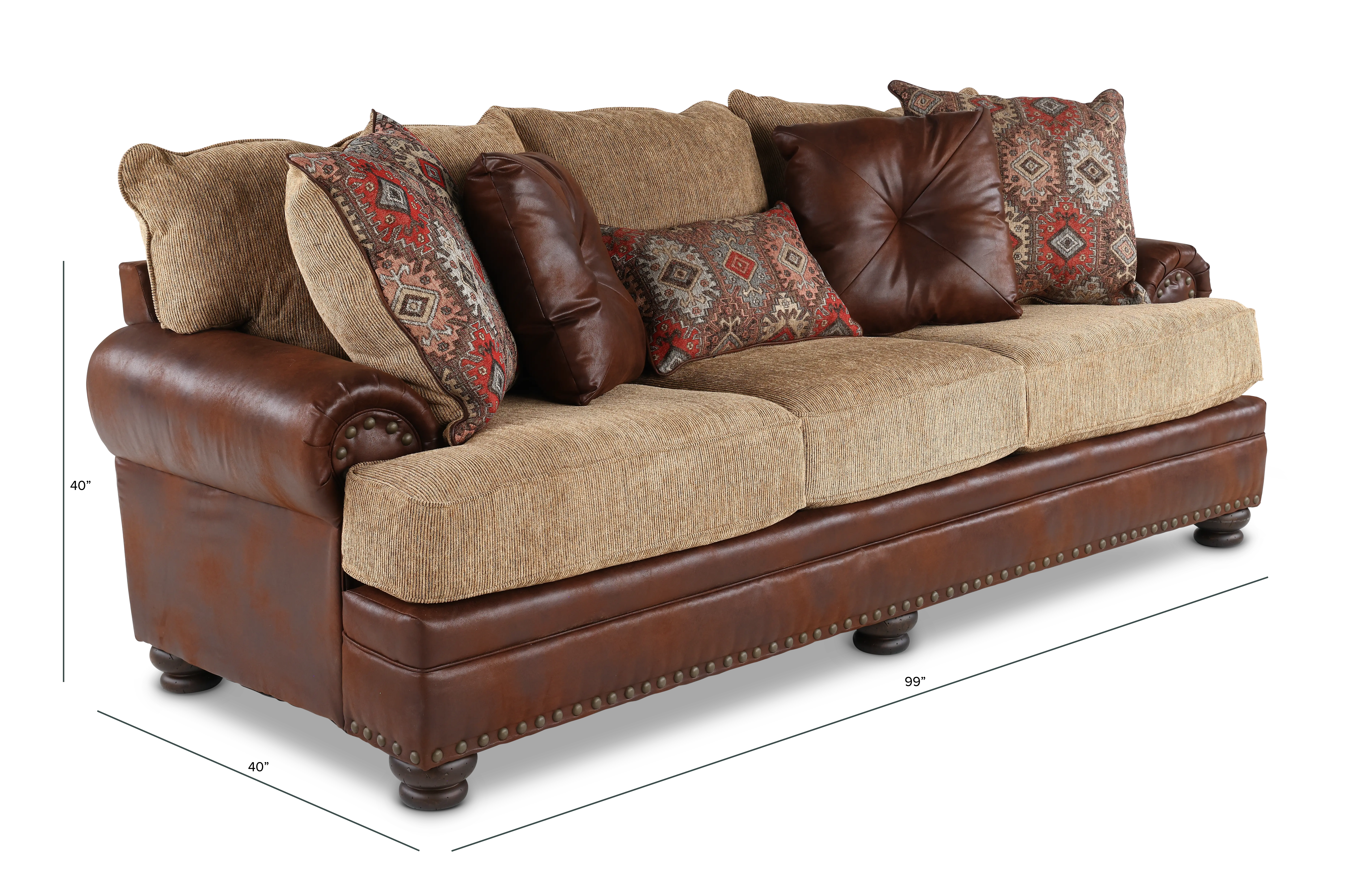 Laramie Two-Tone Brown Sofa-3