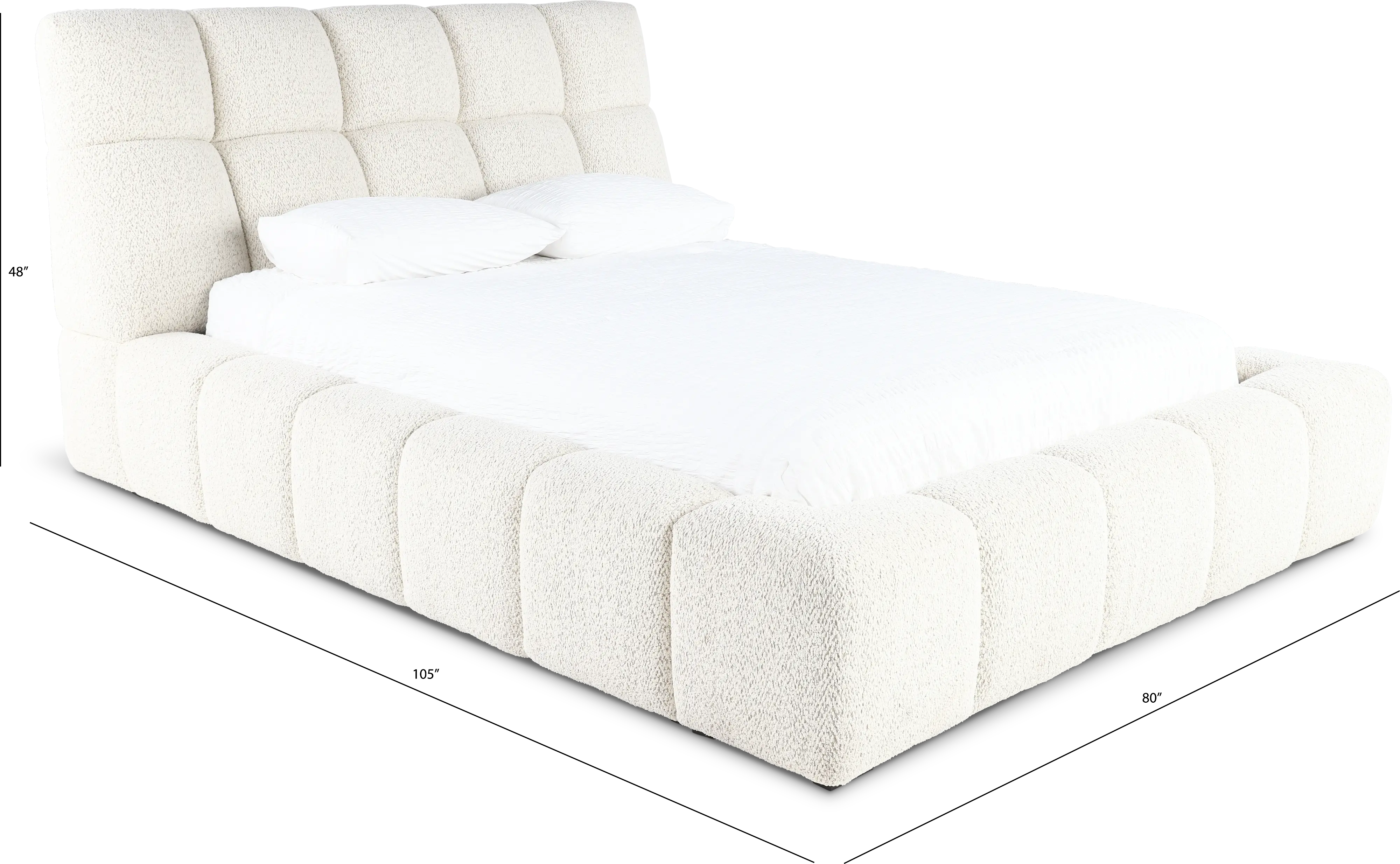 Escape Beige Queen Upholstered Bed-3