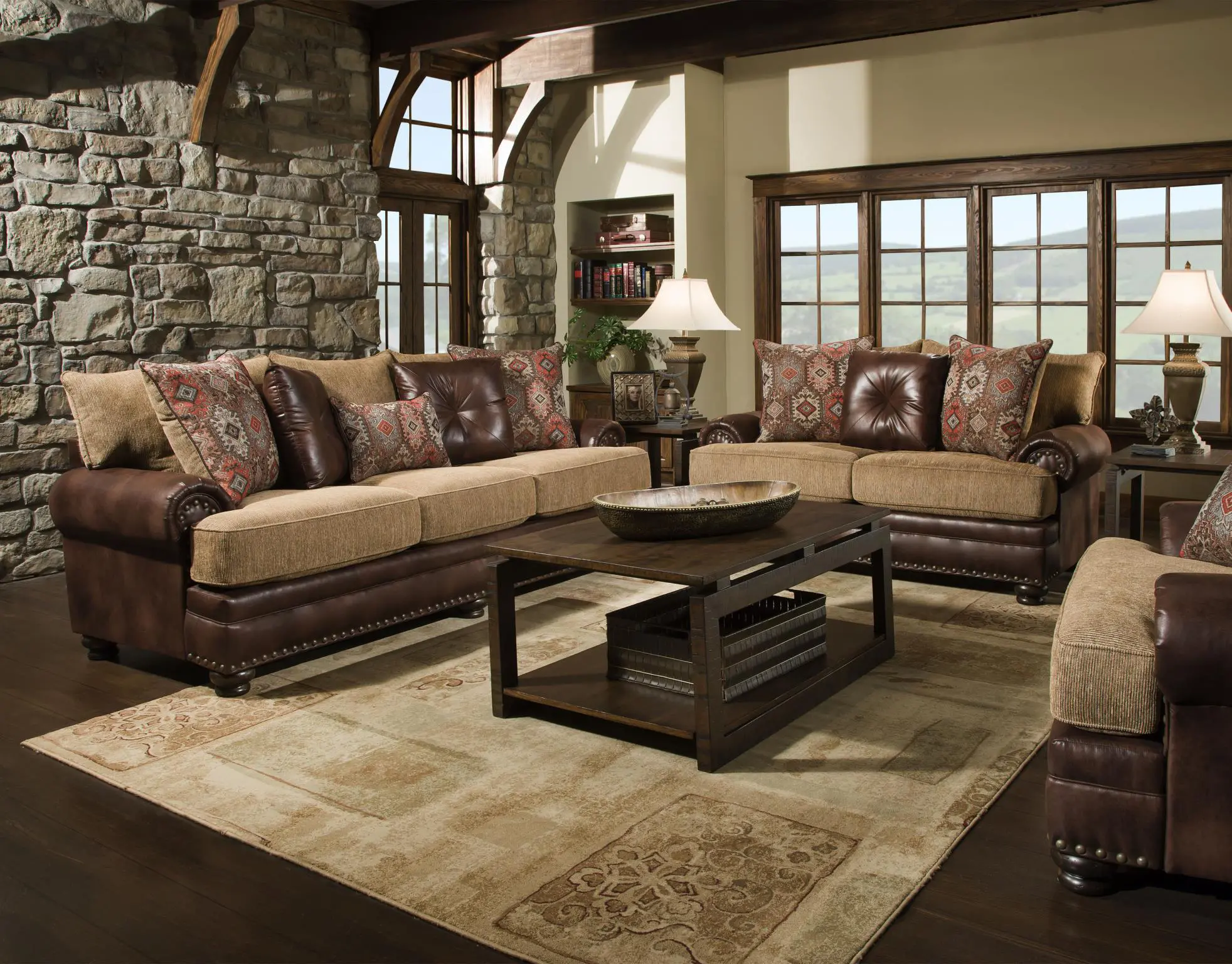 Laramie Two-Tone Brown Loveseat-2