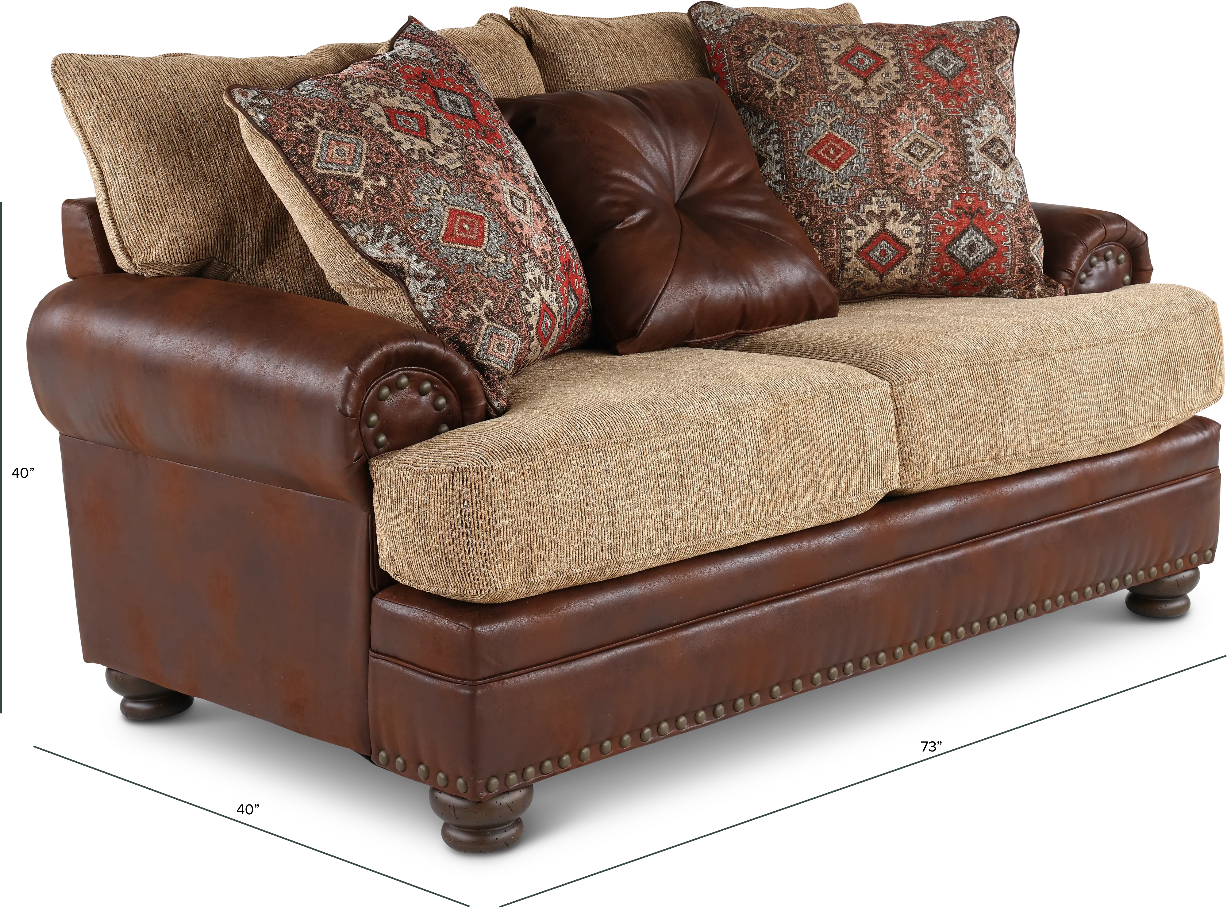 Laramie Two-Tone Brown Loveseat-3