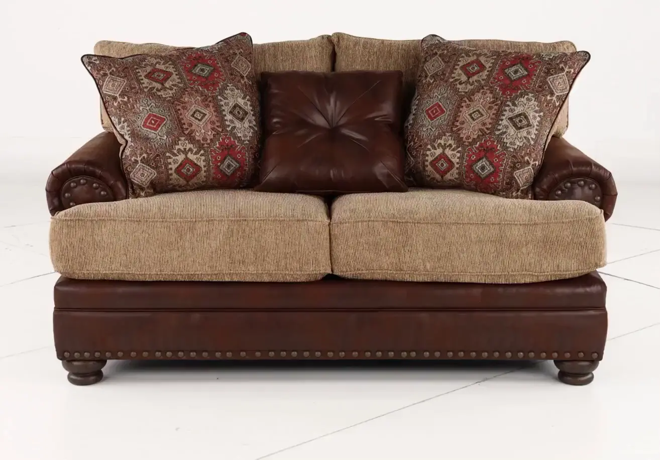 Laramie Two-Tone Brown Loveseat-5