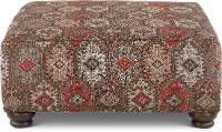 Laramie Red and Brown Accent Ottoman