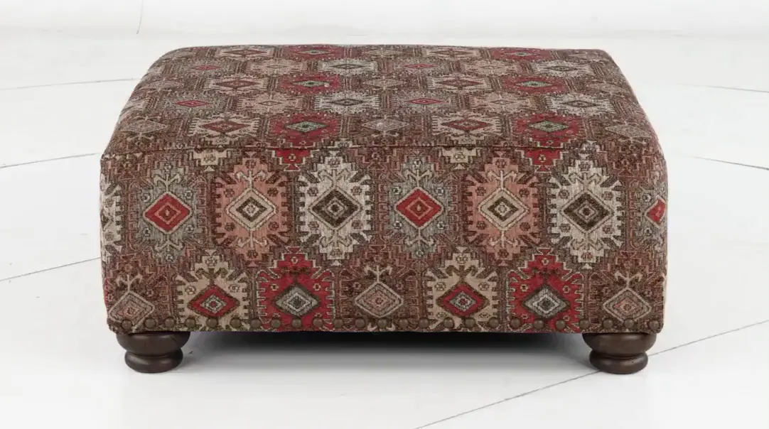Laramie Red and Brown Accent Ottoman-5