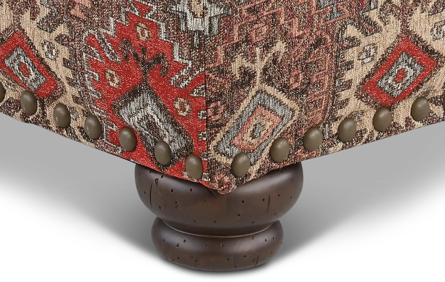 Laramie Red and Brown Accent Ottoman-2