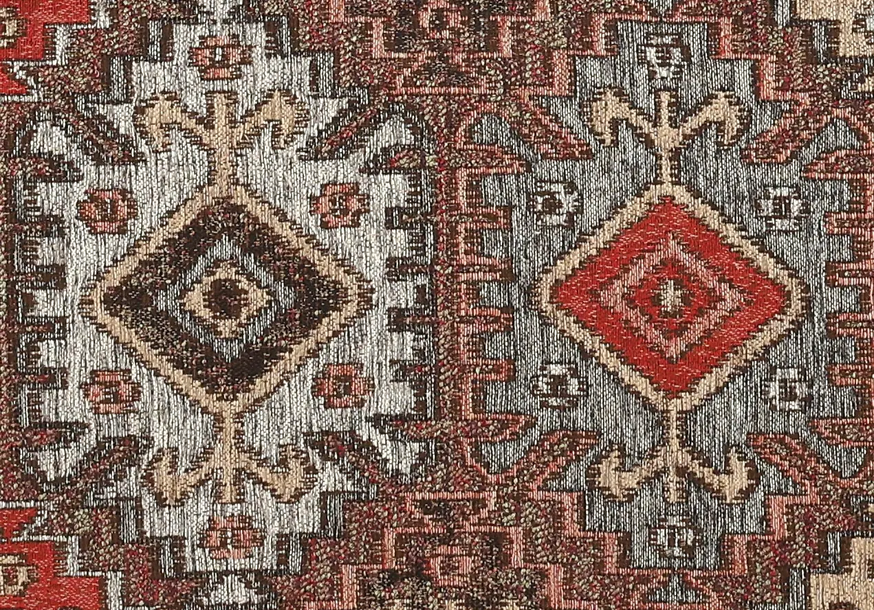 Laramie Red and Brown Accent Ottoman-6
