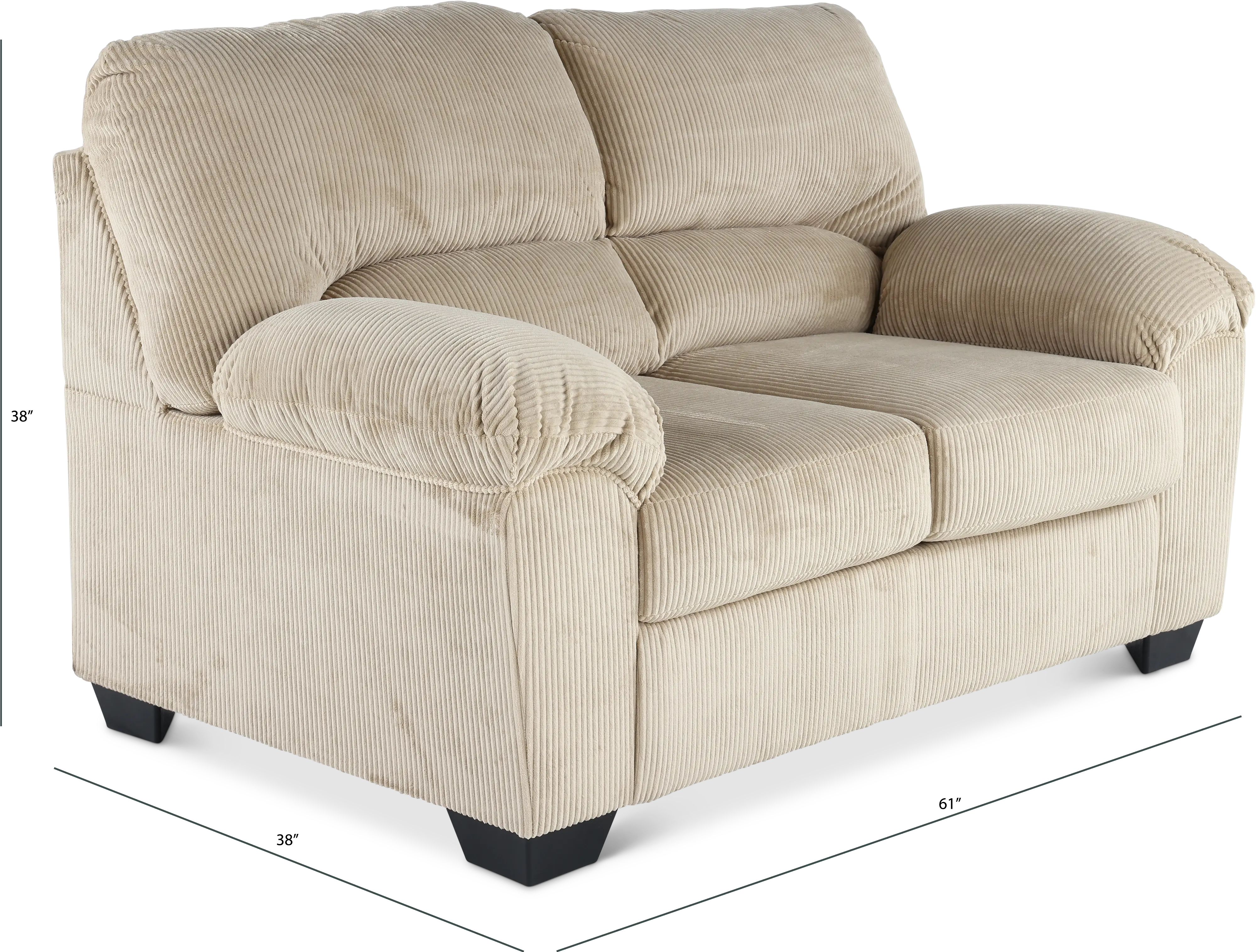 SimpleJoy Sand Loveseat-3