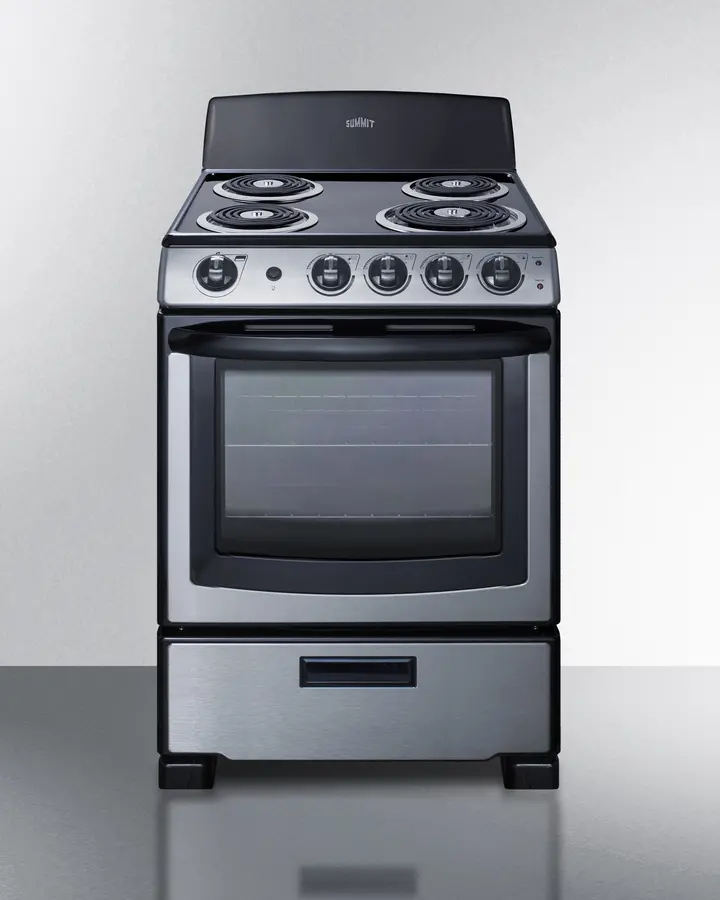Summit 24  Electric Coil Range - Stainless Steel-1