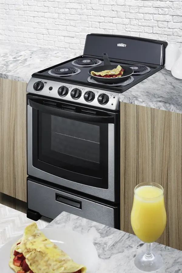 Summit 24  Electric Coil Range - Stainless Steel-2