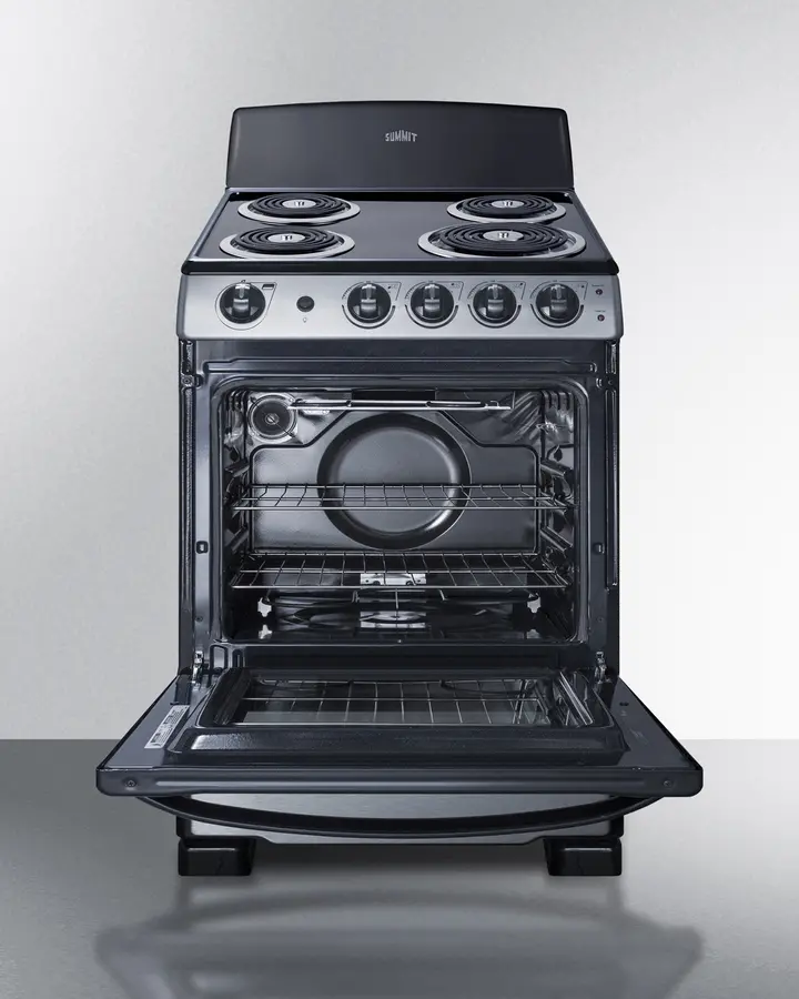 Summit 24  Electric Coil Range - Stainless Steel-3