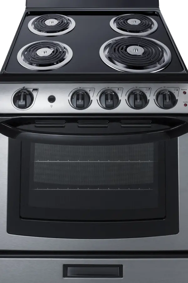Summit 24  Electric Coil Range - Stainless Steel-4