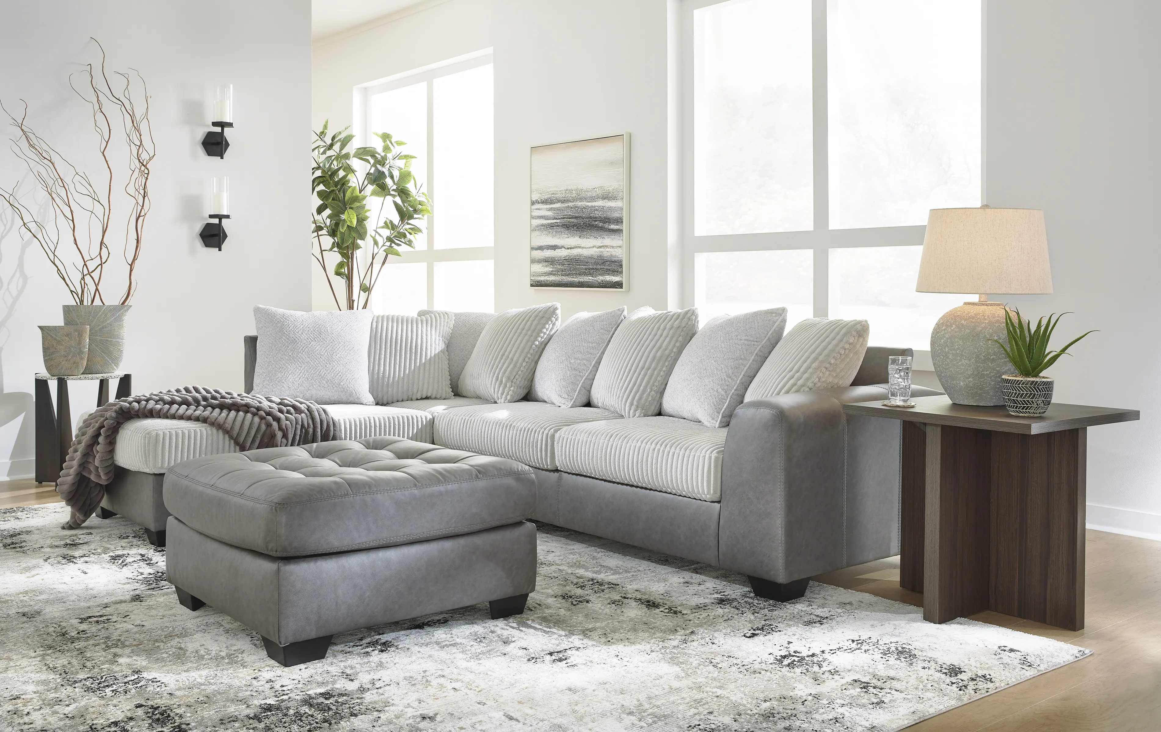 Clairette Two-Tone Gray 2 Piece Sectional-2