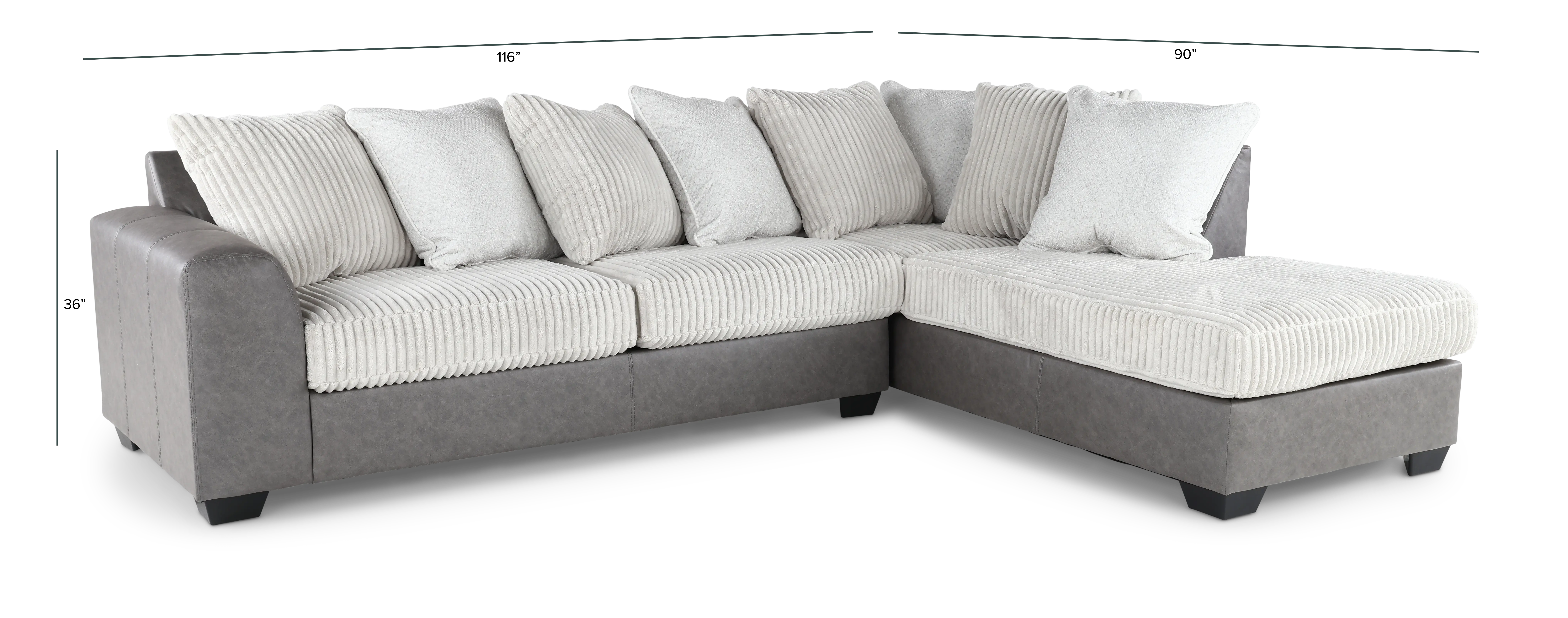 Clairette Two-Tone Gray 2 Piece Sectional-5