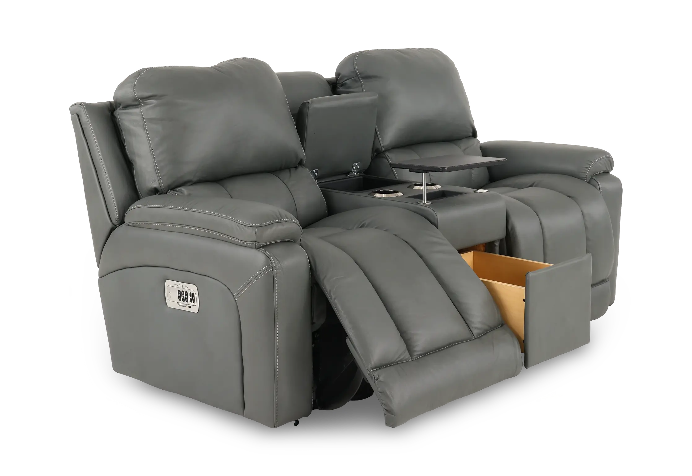 X49-530/W2/CB/LB193056 Greyson Blue-Gray Power Reclining Loveseat with Headrest and Lumbar-5
