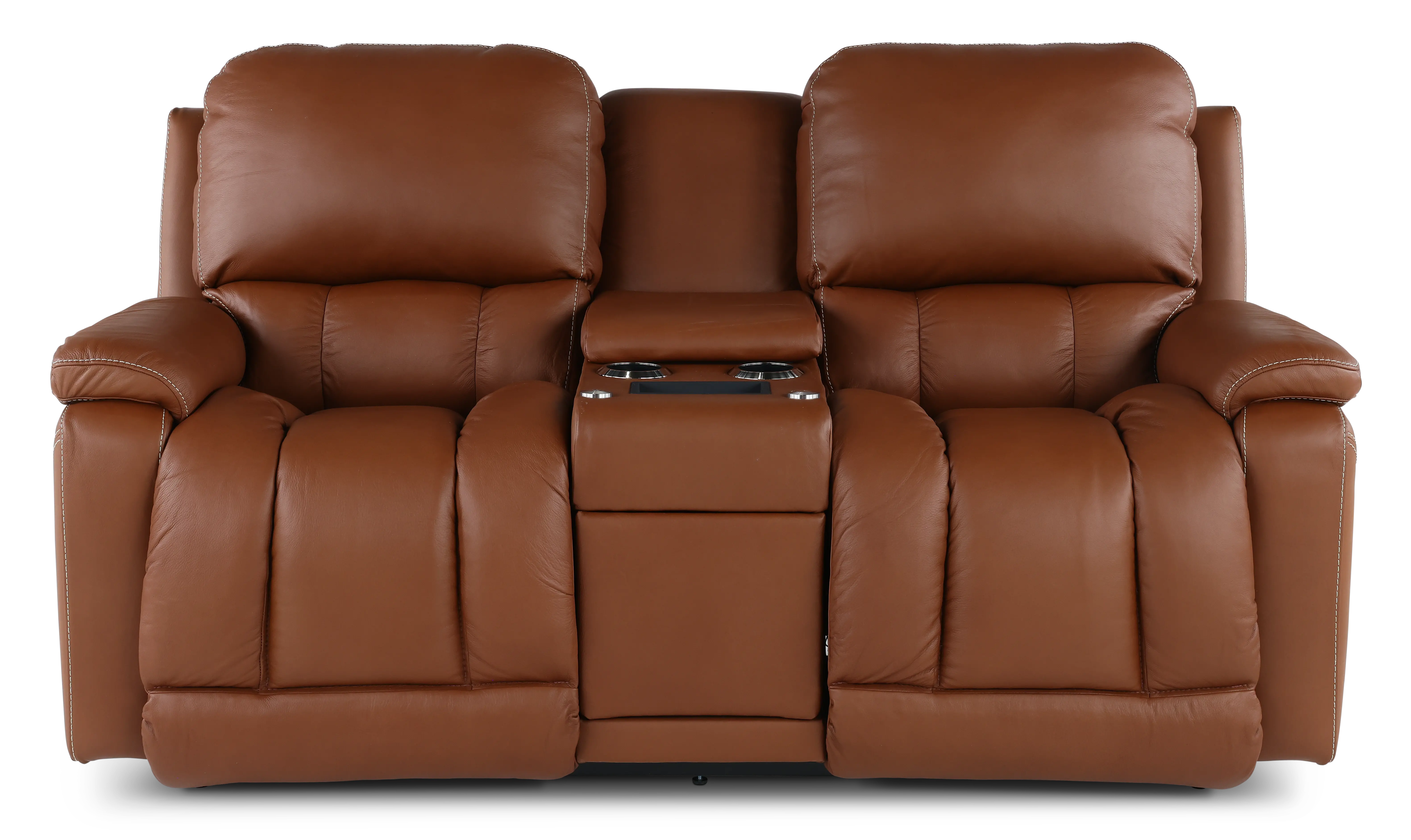 Greyson Caramel Power Reclining Loveseat with Headrest and