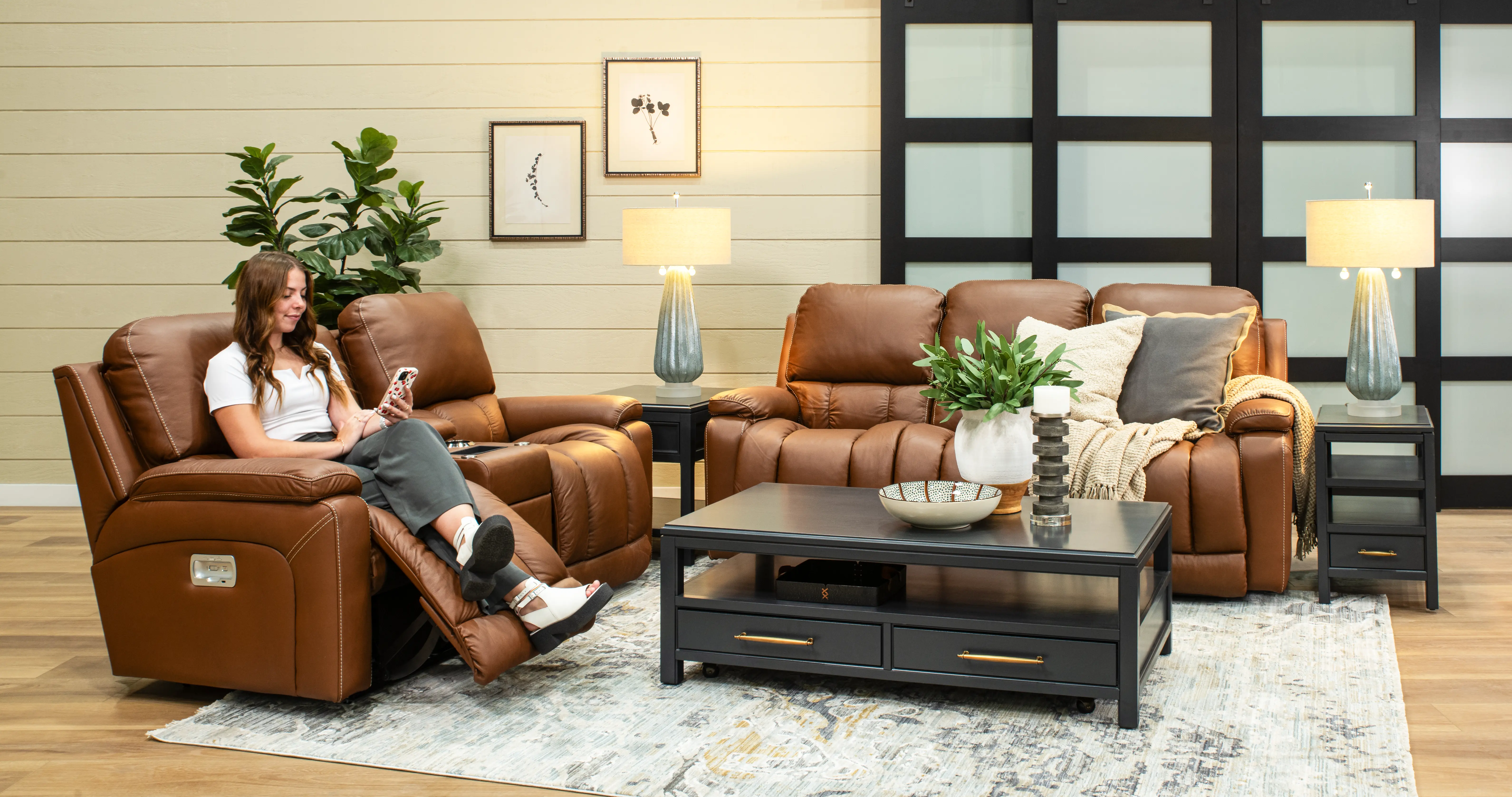 X49-530/W2/CB/LB193077 Greyson Caramel Power Reclining Loveseat with Headrest and Lumbar-12