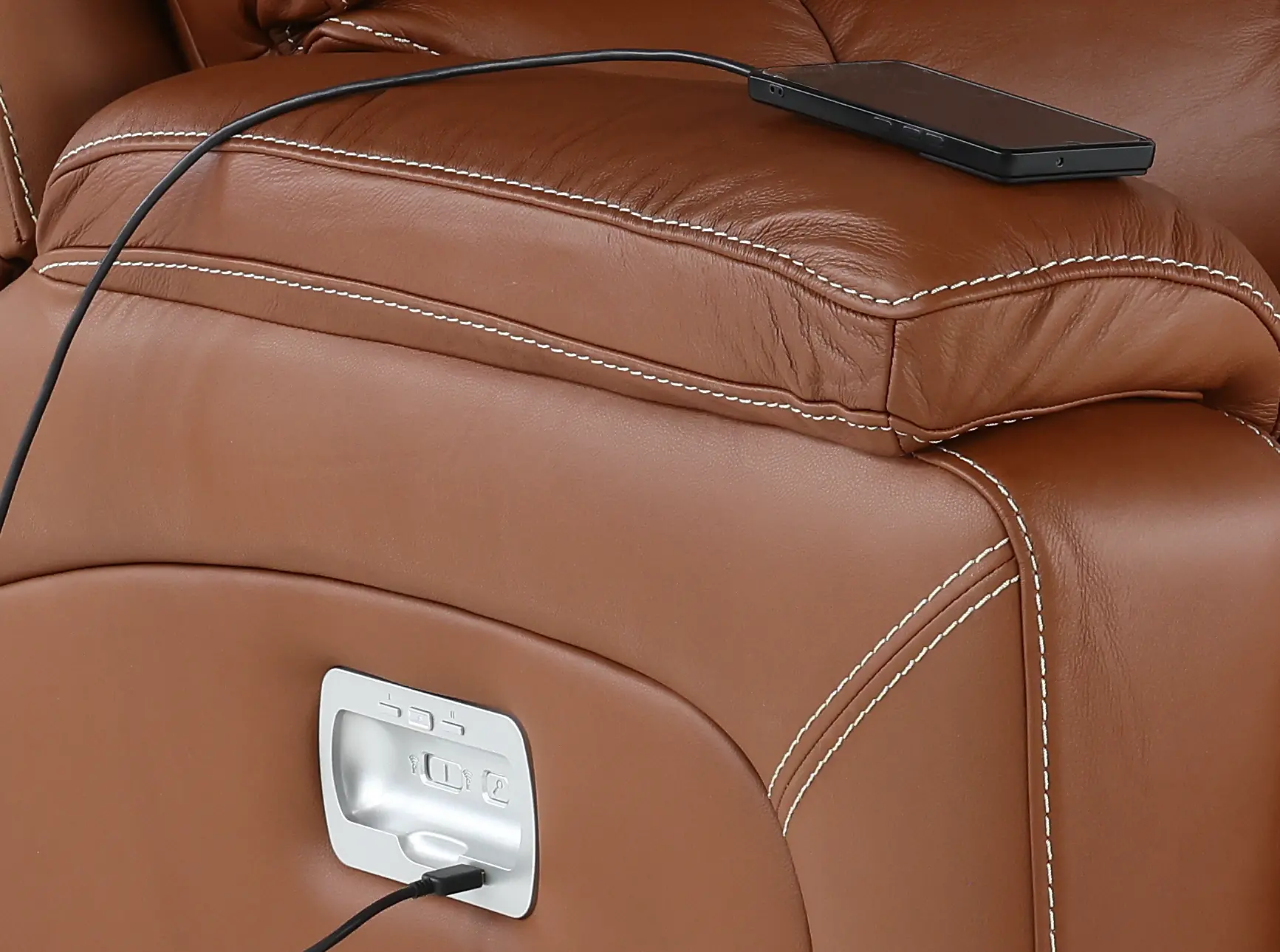X49-530/W2/CB/LB193077 Greyson Caramel Power Reclining Loveseat with Headrest and Lumbar-9