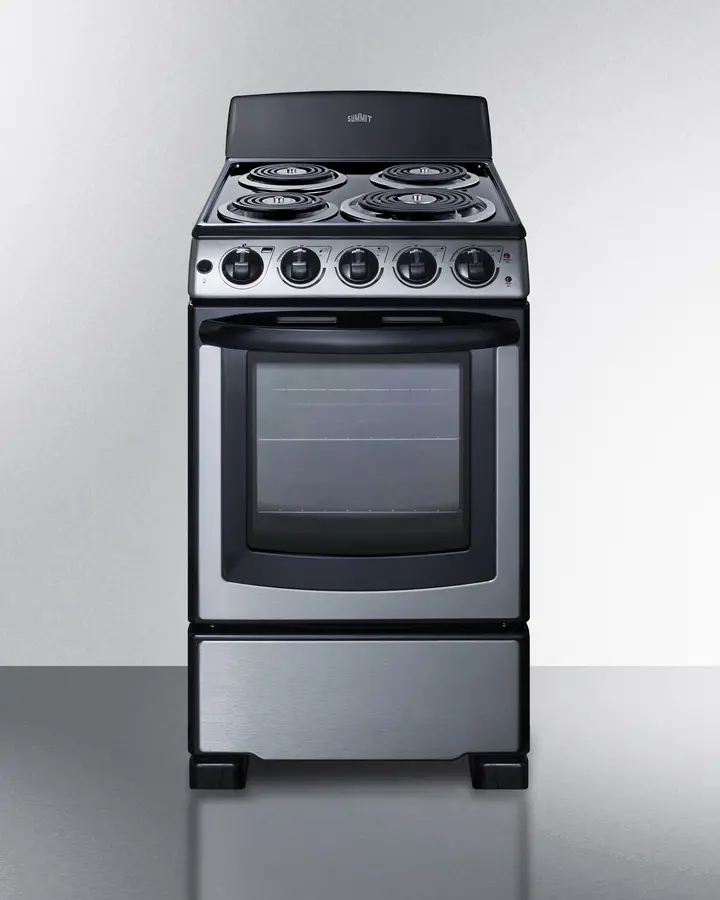 Summit 20  Electric Coil Range - Stainless Steel-2