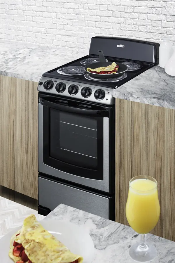 Summit 20  Electric Coil Range - Stainless Steel-3