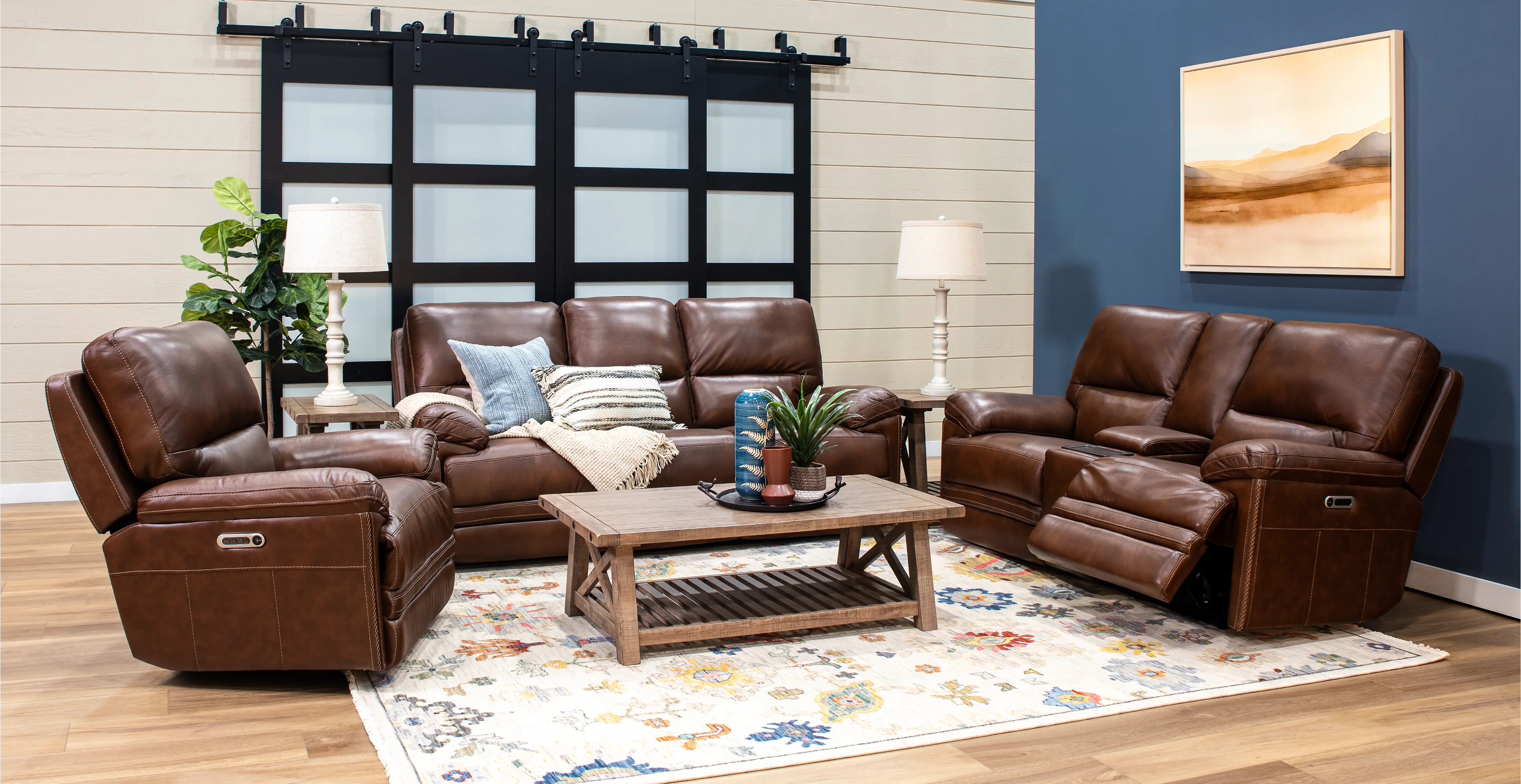 David Pecan Power Reclining Sofa with Power Headrest and Lumbar-2