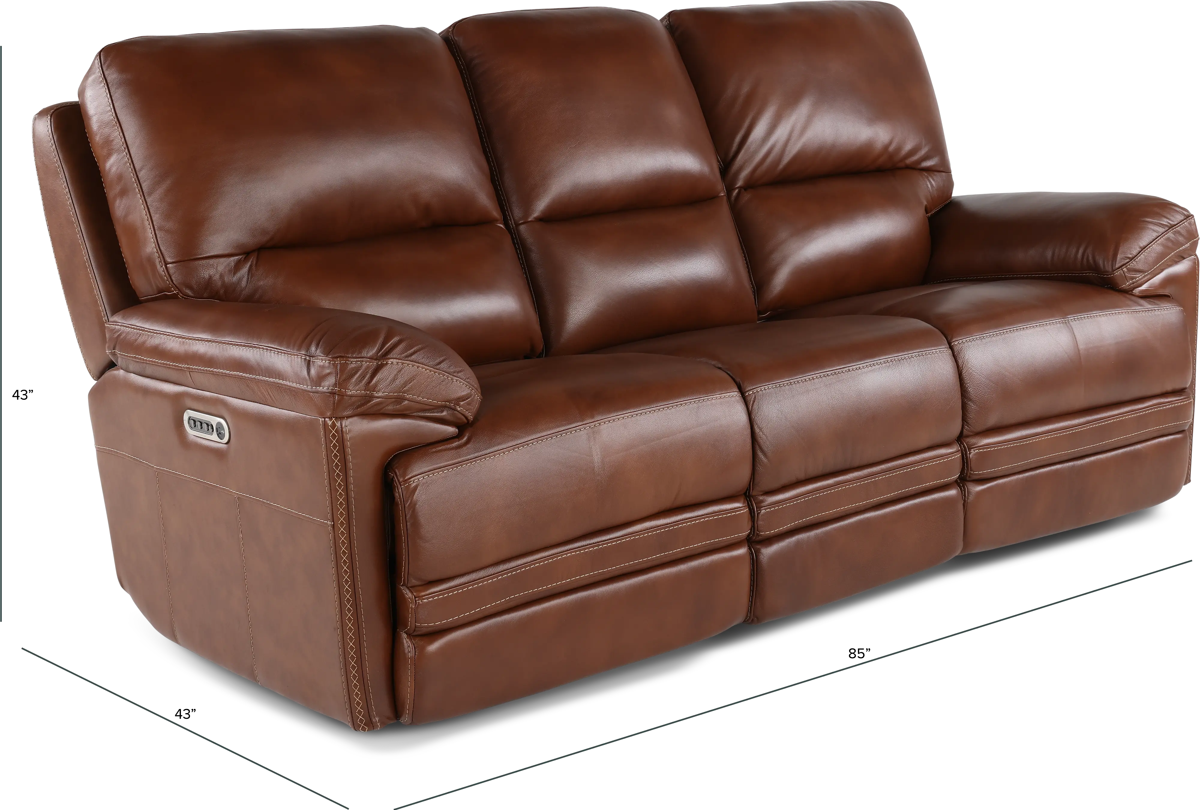 David Pecan Power Reclining Sofa with Power Headrest and Lumbar-3
