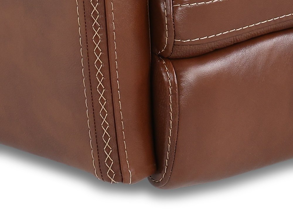 David Pecan Power Recliner with Power Headrest and Lumbar