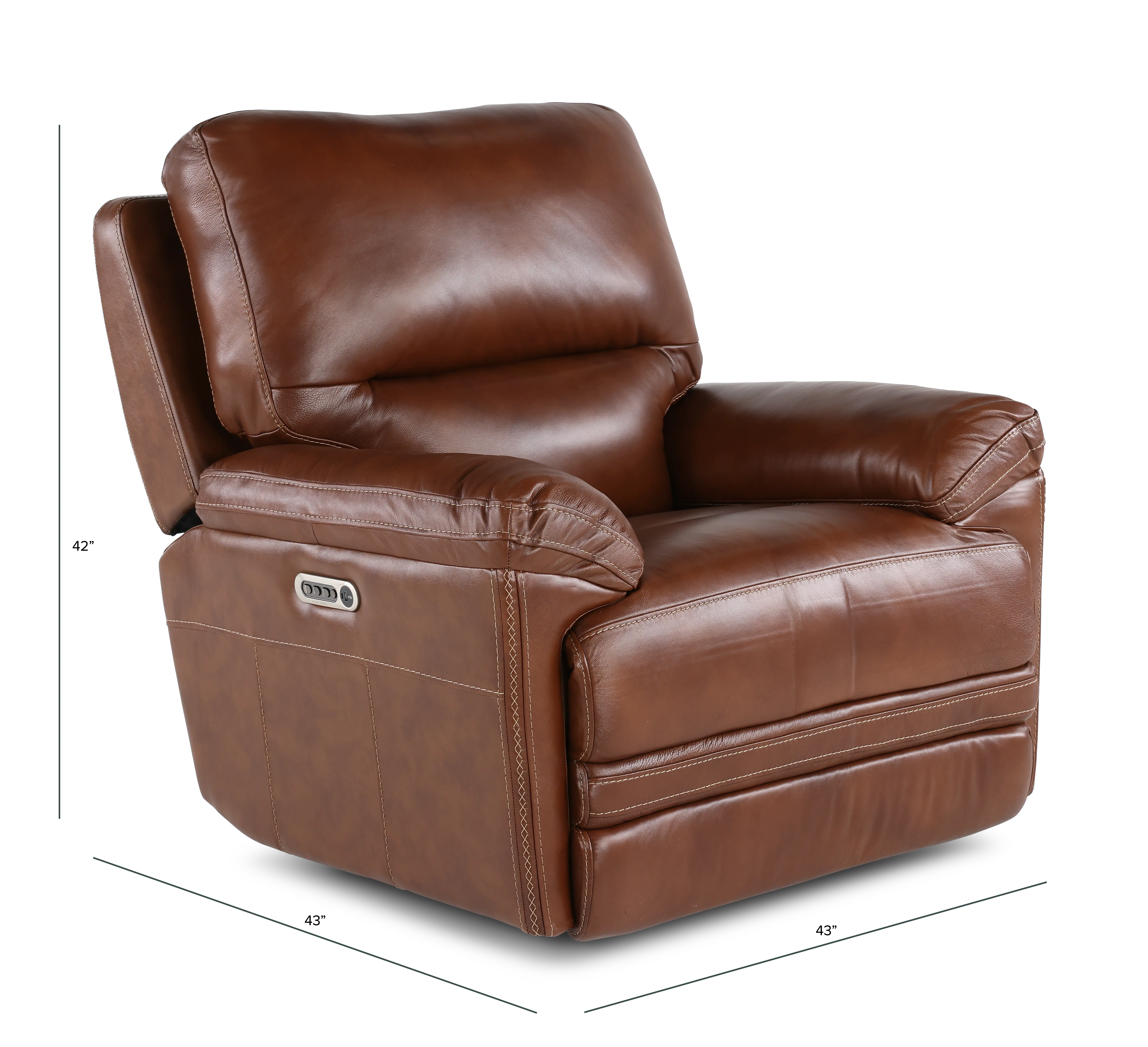 David Pecan Power Recliner with Power Headrest and Lumbar-3