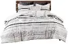 Nea White and Black King 3-Piece Comforter Set