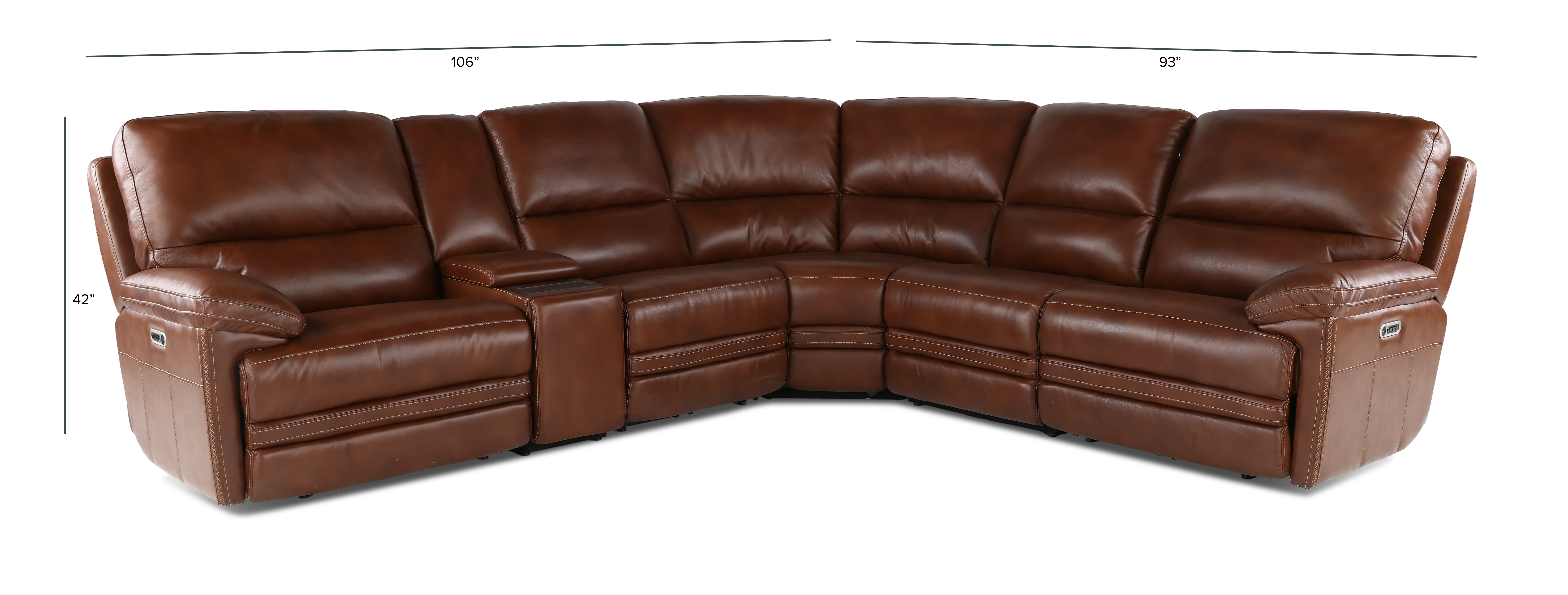 David Pecan 6-Piece Power Reclining Sectional with Power Headrest and Lumbar-3