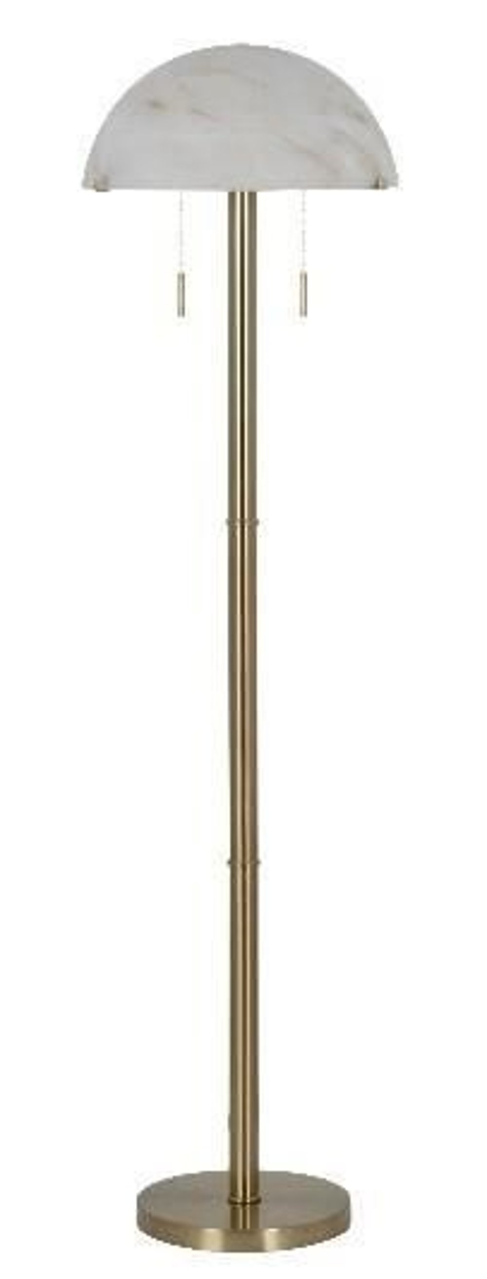 60" Plated Brass Metal Floor Lamp