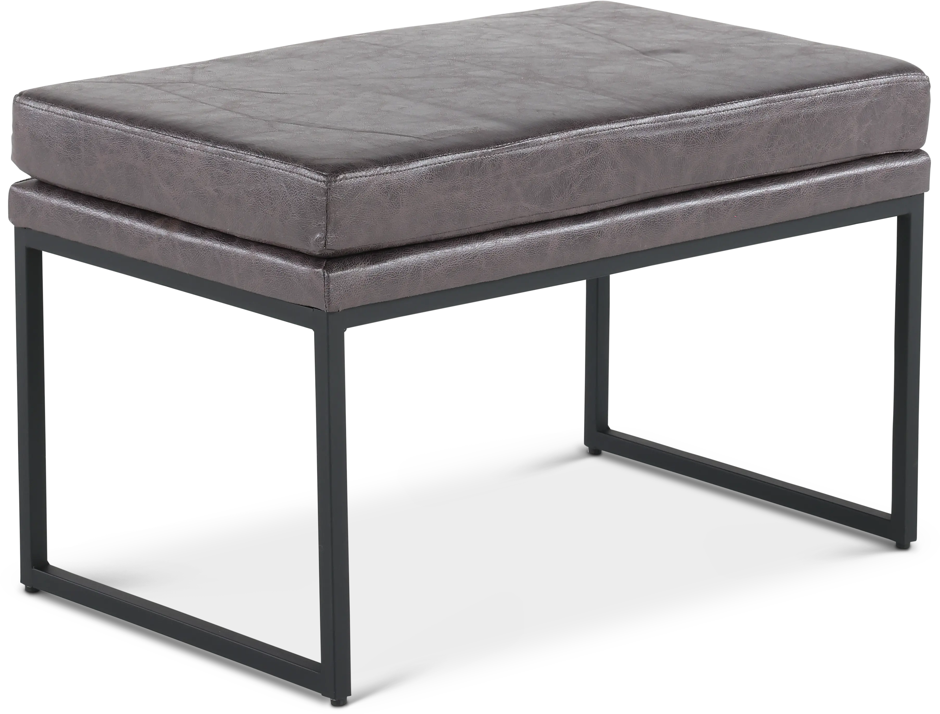 Gray Upholstered Accent Ottoman-4