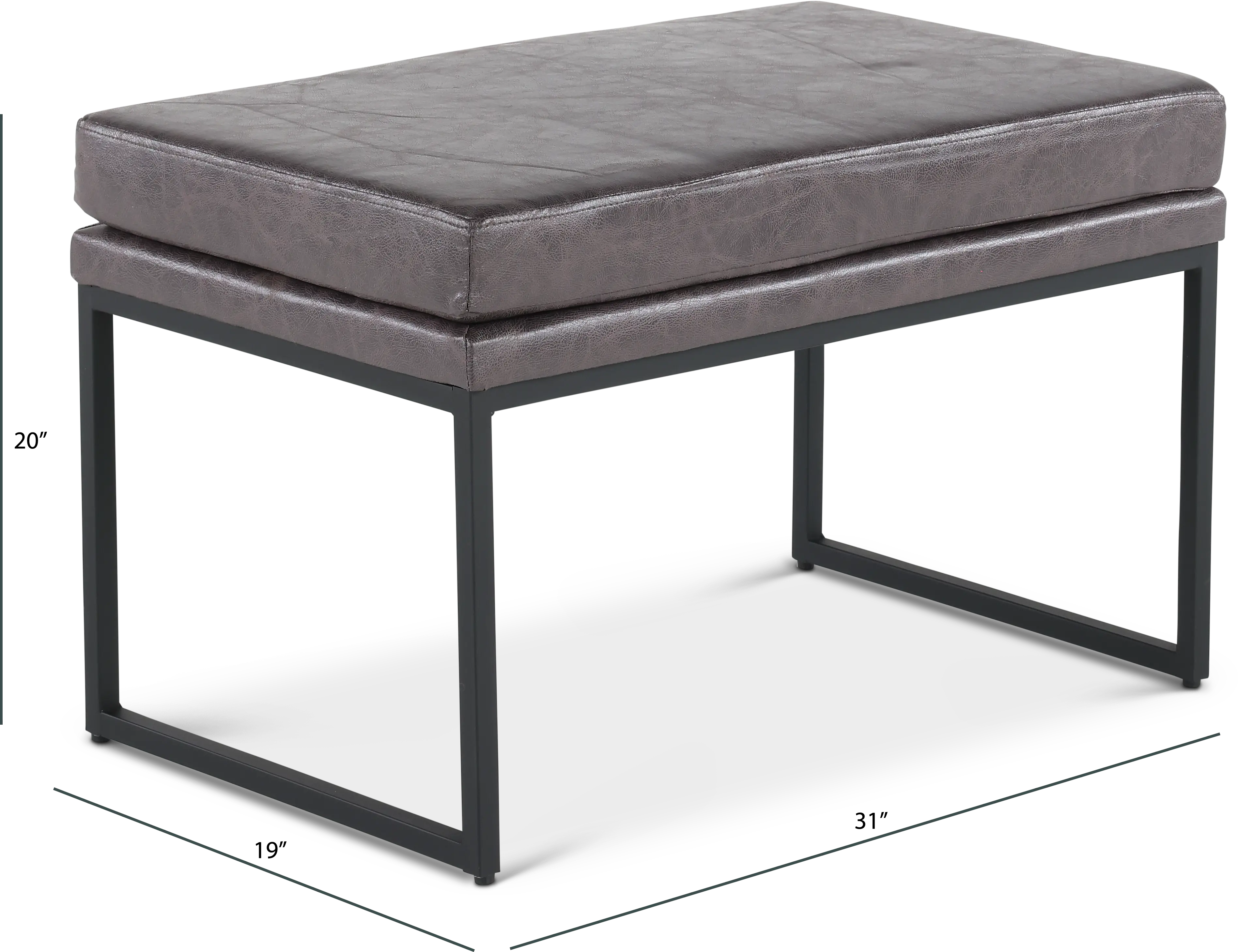 Gray Upholstered Accent Ottoman-3