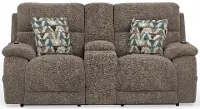 762829/1963-19 Joya Mushroom Tan Power Reclining Loveseat with Heat and Massage