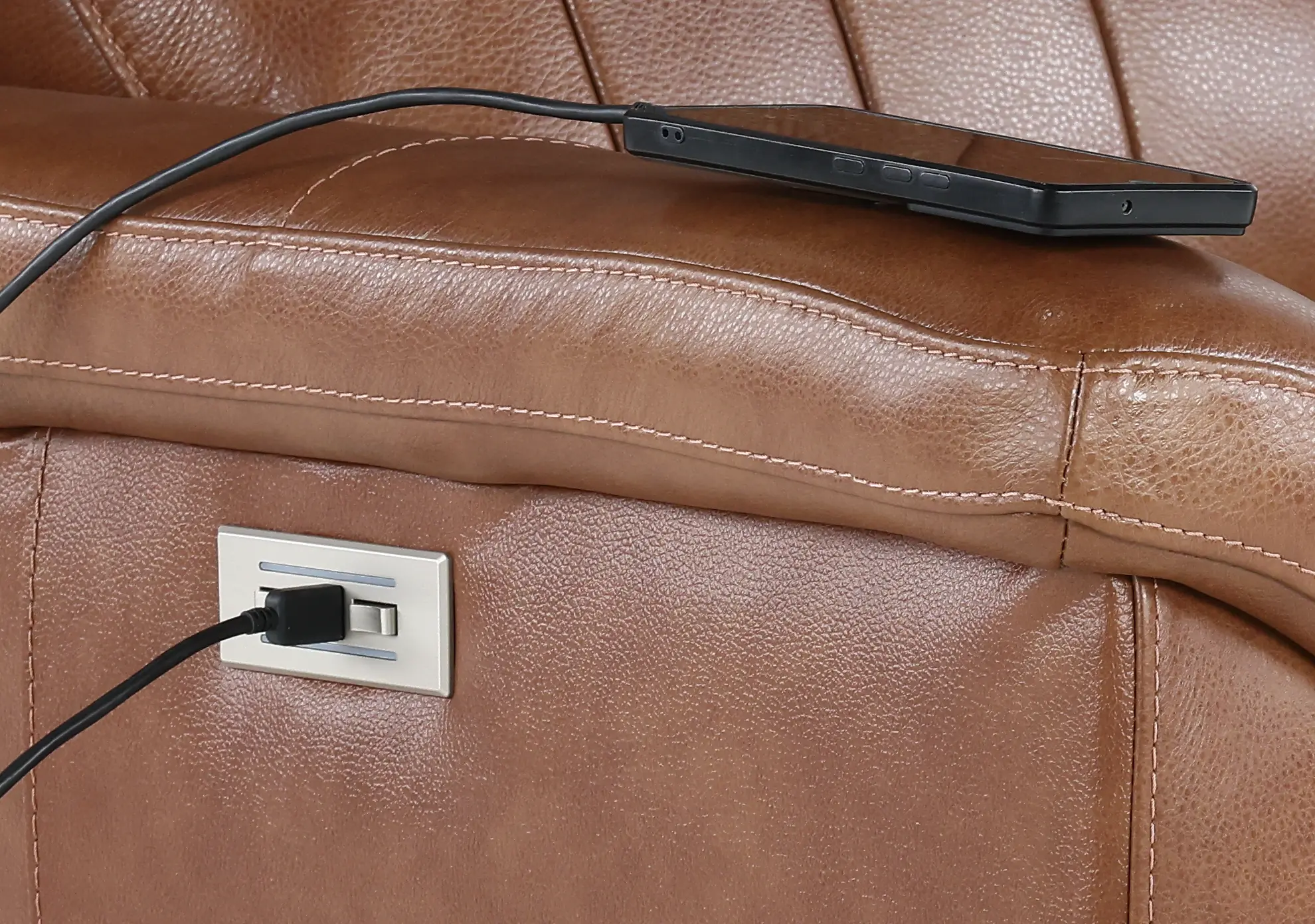 Kimball Caramel Power Reclining Sofa-7