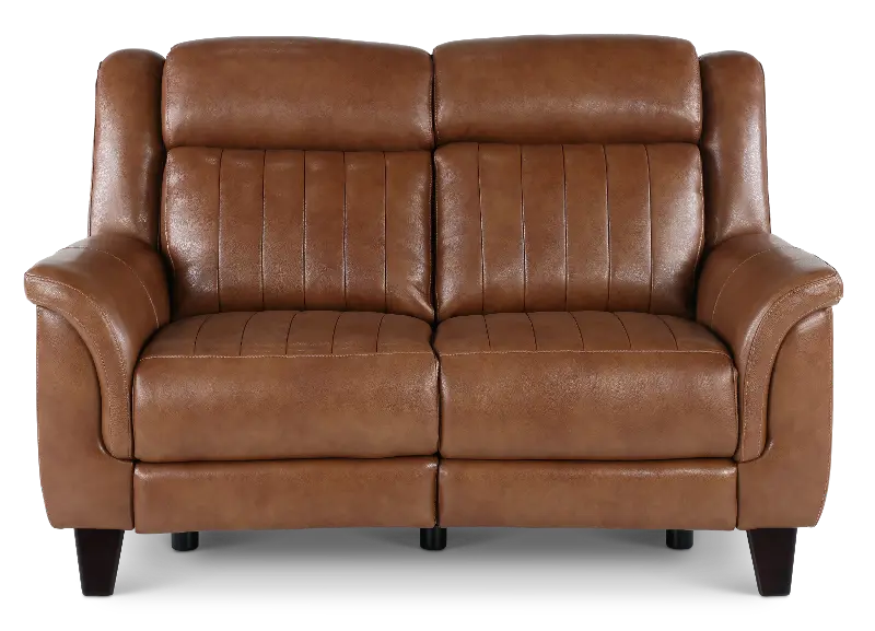 Kimball Caramel Power Reclining Loveseat