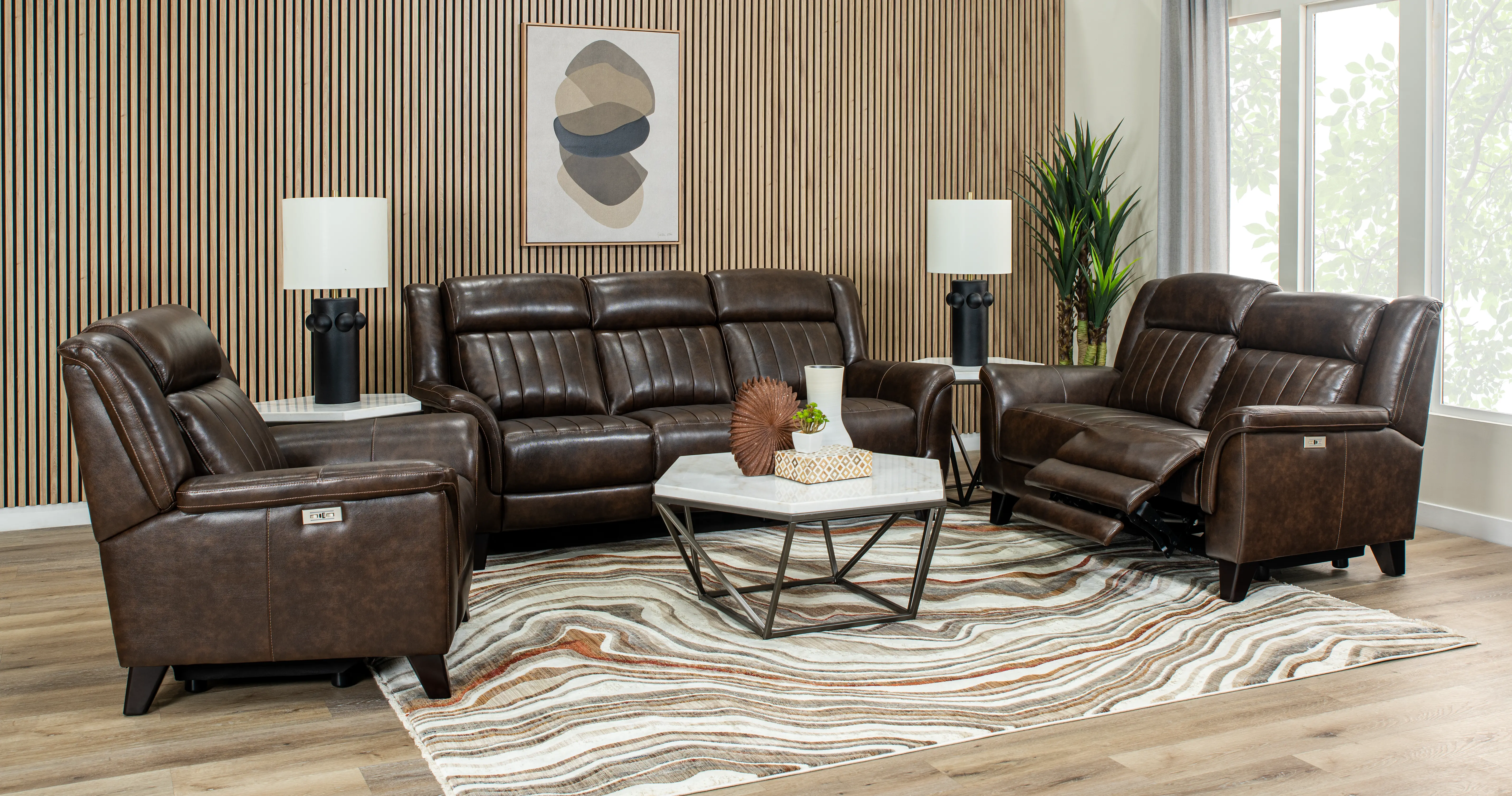 Kimball Chocolate Power Reclining Sofa-2