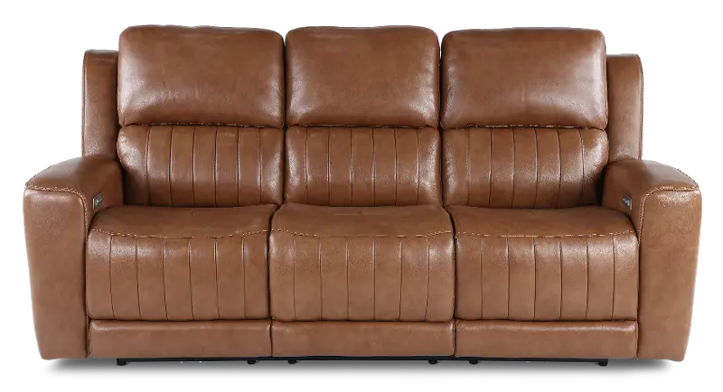Pierce Caramel Brown Power Reclining Sofa