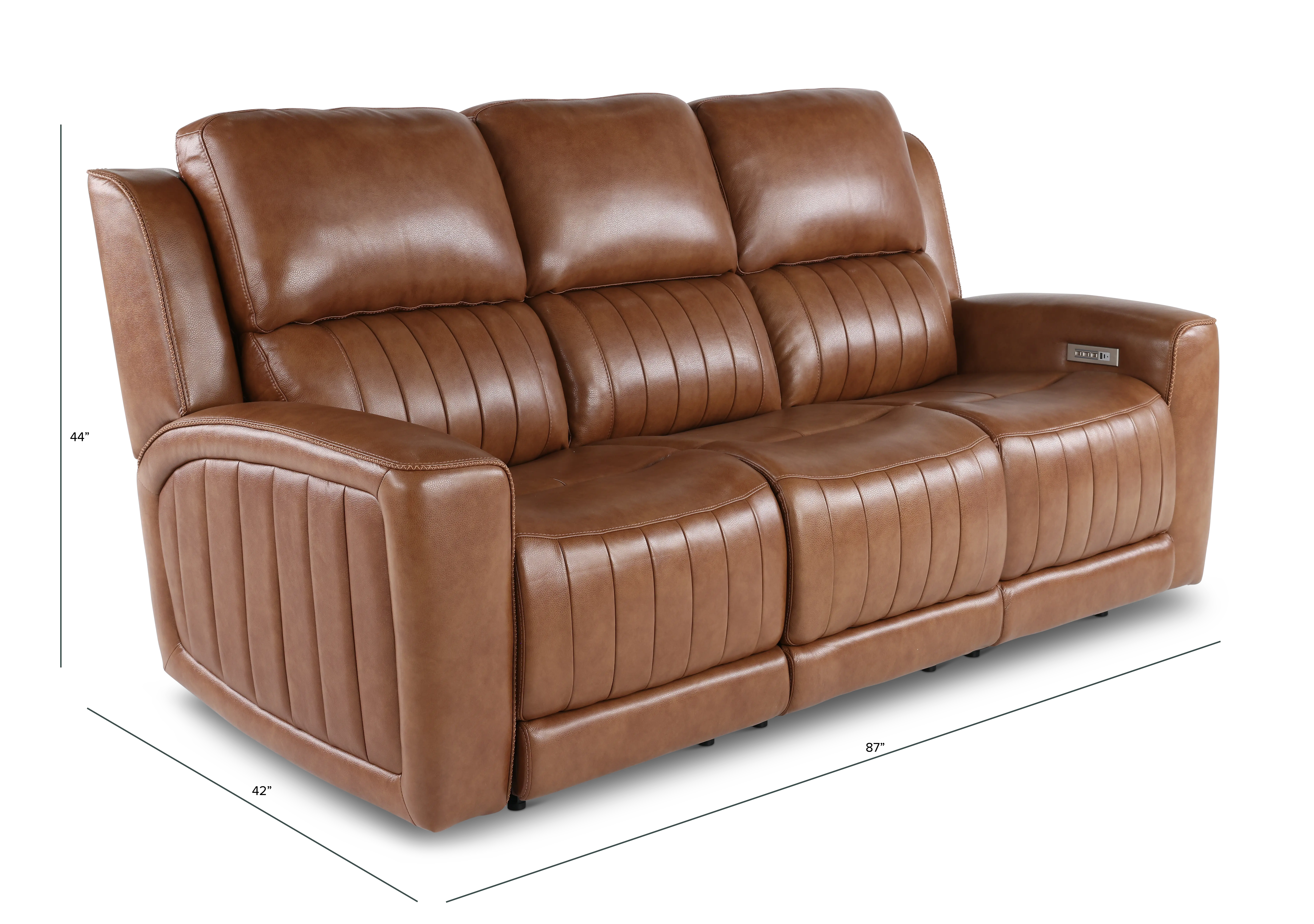 Pierce Caramel Brown Power Reclining Sofa-3