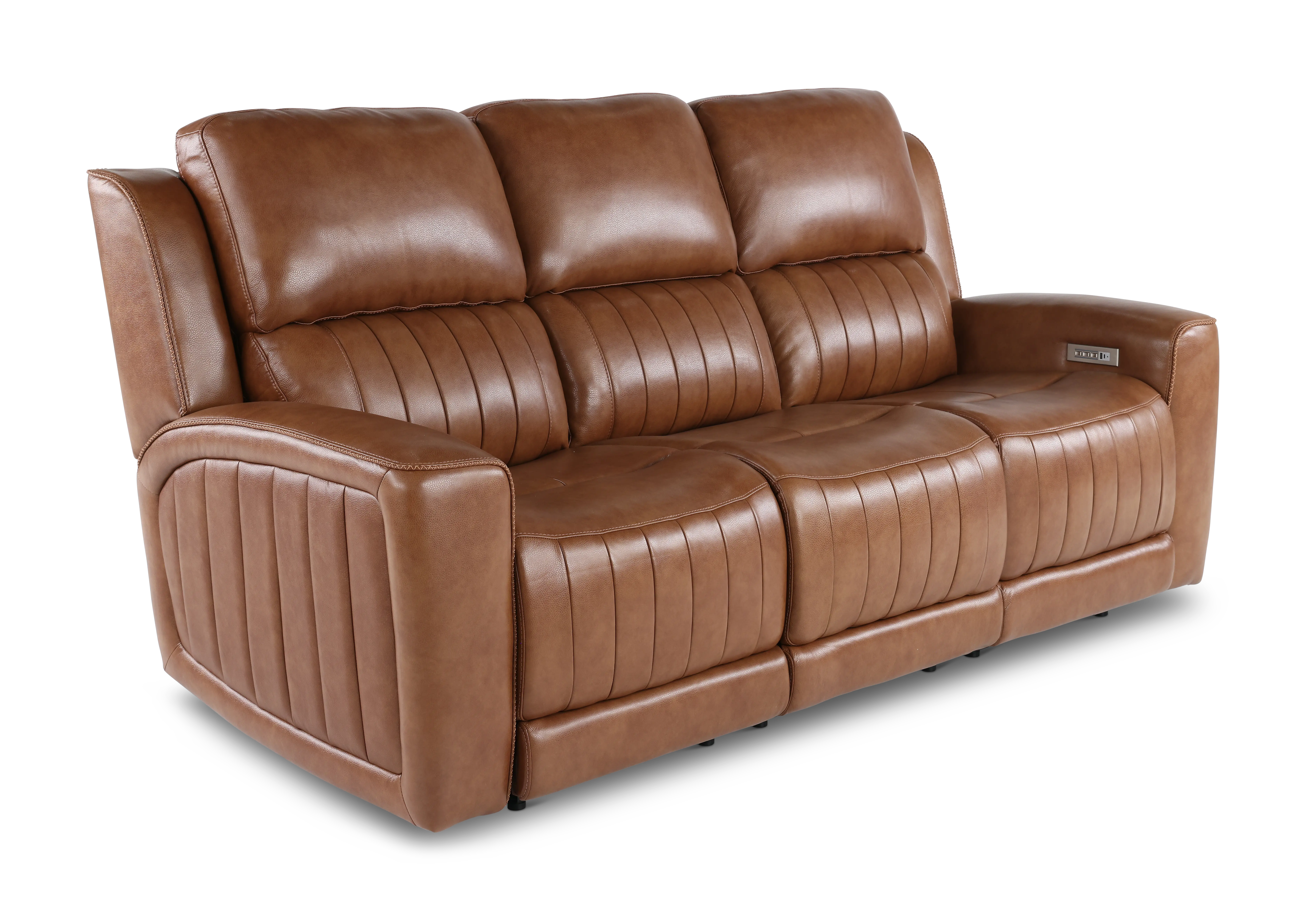 Pierce Caramel Brown Power Reclining Sofa-4