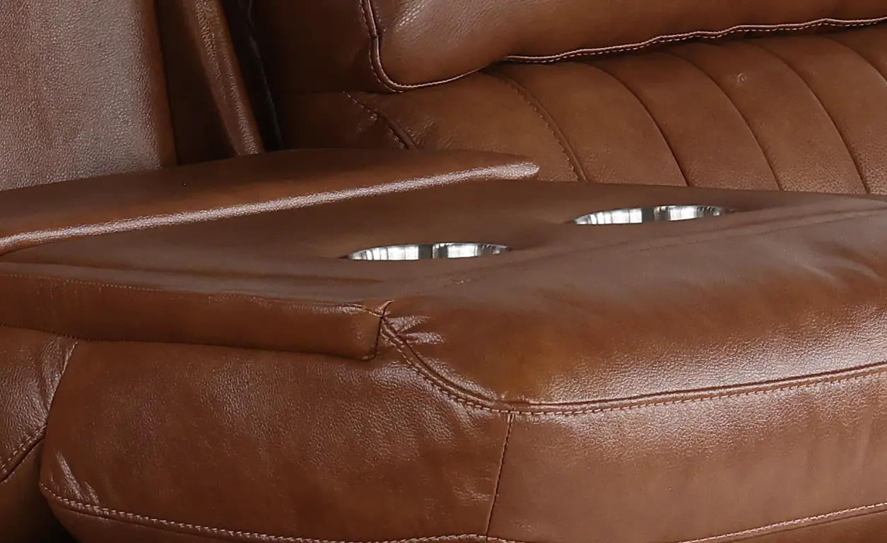 Pierce Caramel Brown Power Reclining Sofa-7