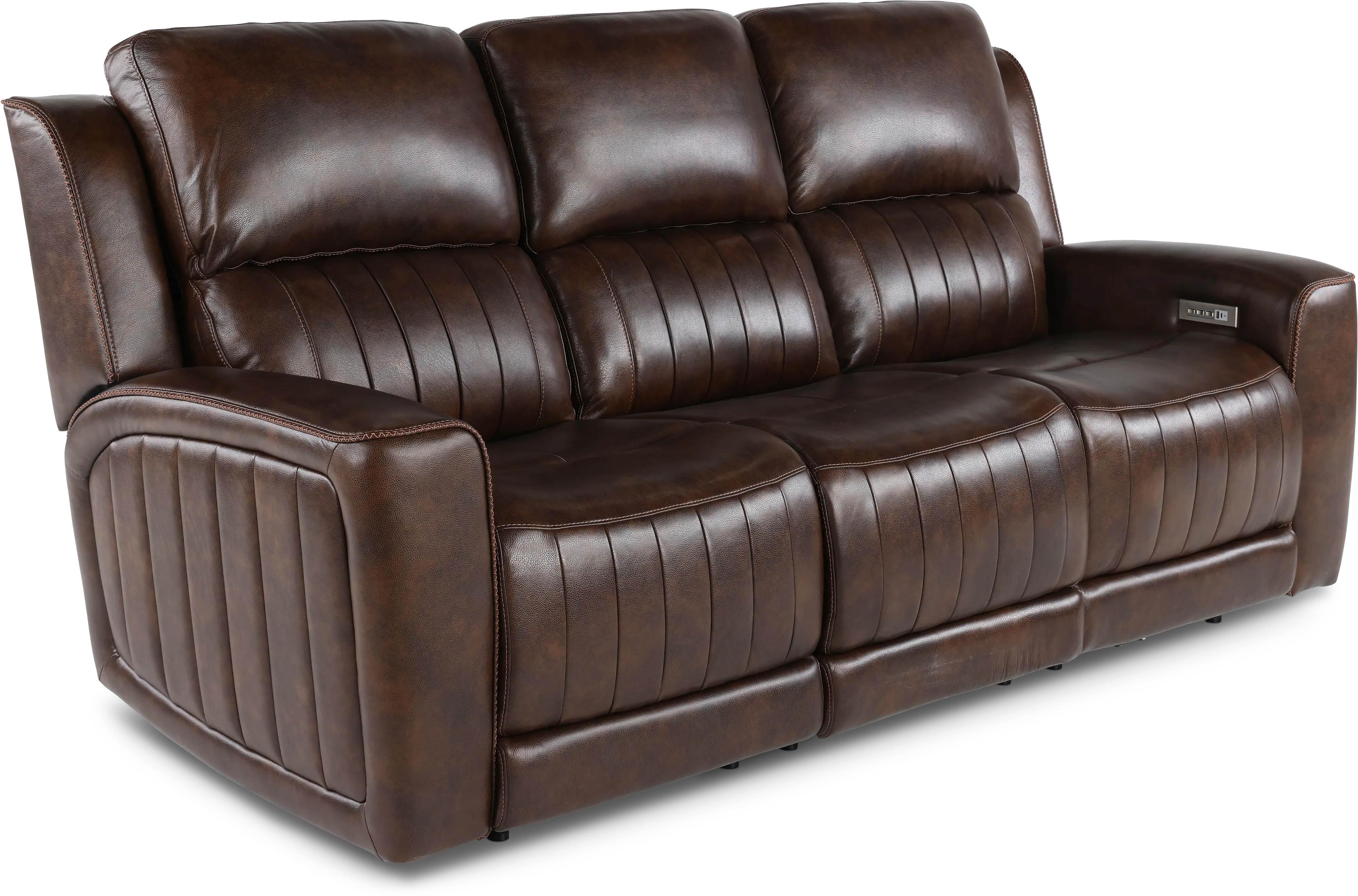 Pierce Chocolate Dark Brown Power Reclining Sofa-4