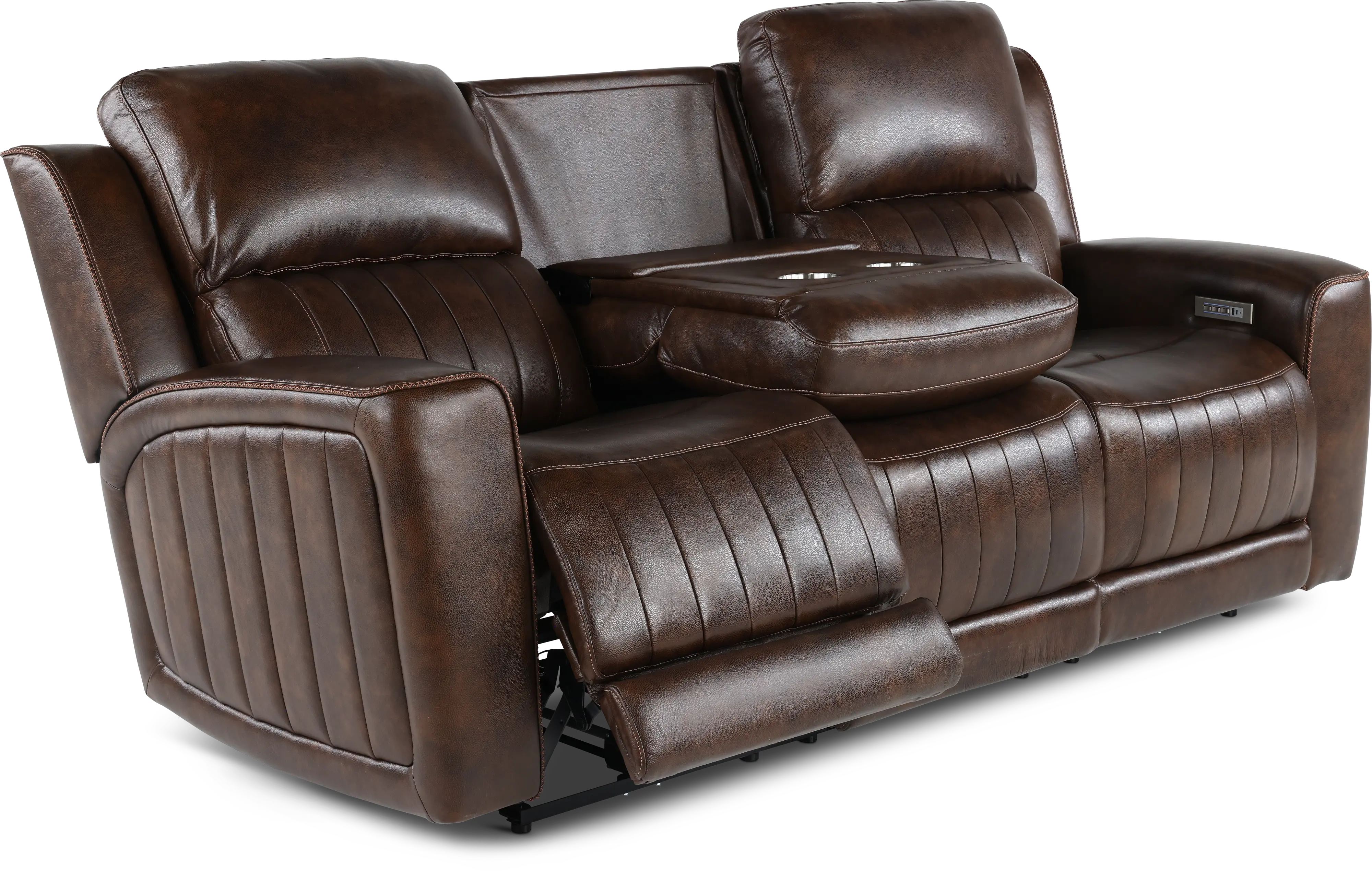 Pierce Chocolate Dark Brown Power Reclining Sofa-6