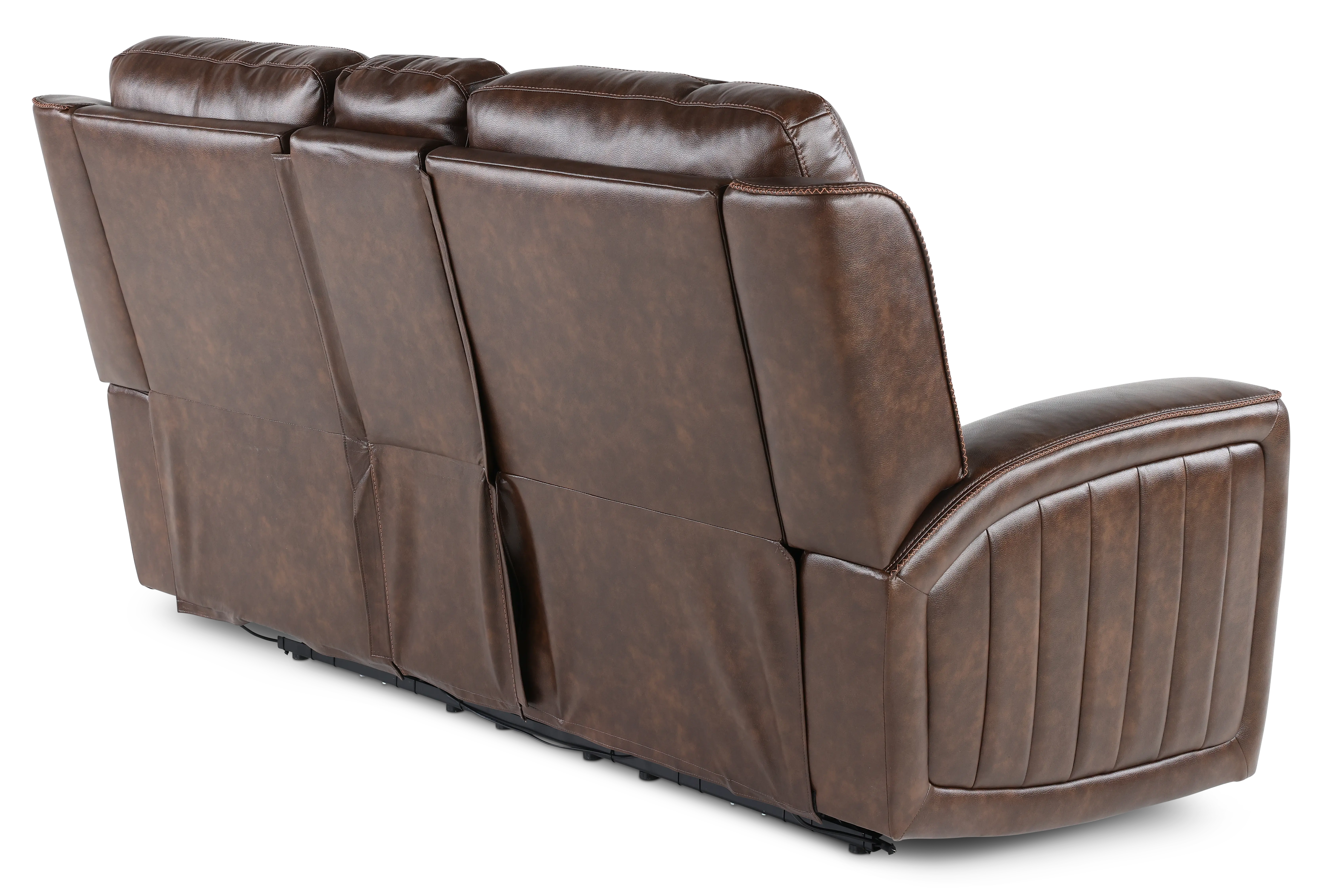 Pierce Chocolate Dark Brown Power Reclining Loveseat with Console-6